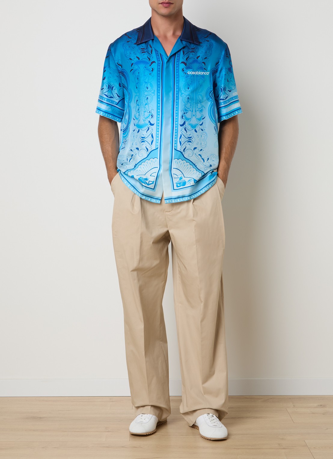Casablanca Loose fit pantalon met steekzakken - voorkant 6 beige