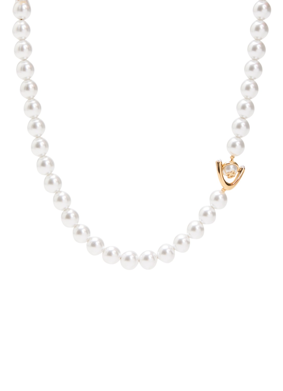 Casablanca Lotus parelketting verguld - voorkant 4 goud