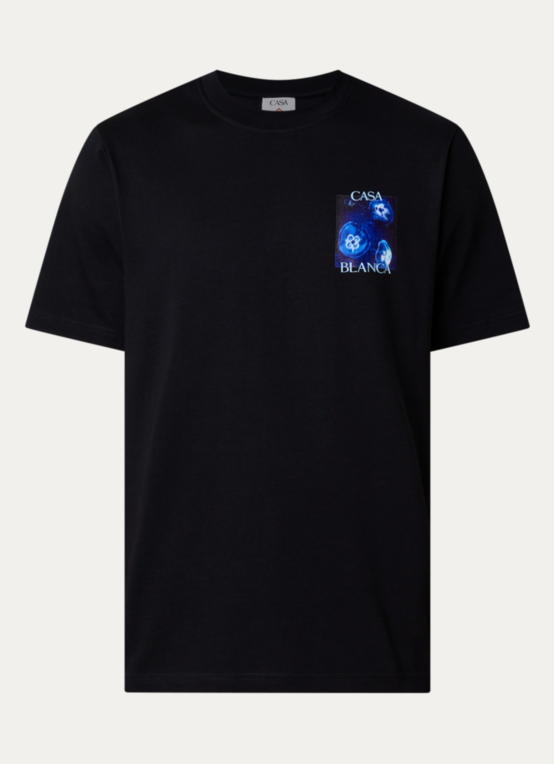 Casablanca Medusa T-shirt met logo- en backprint - voorkant 4 zwart