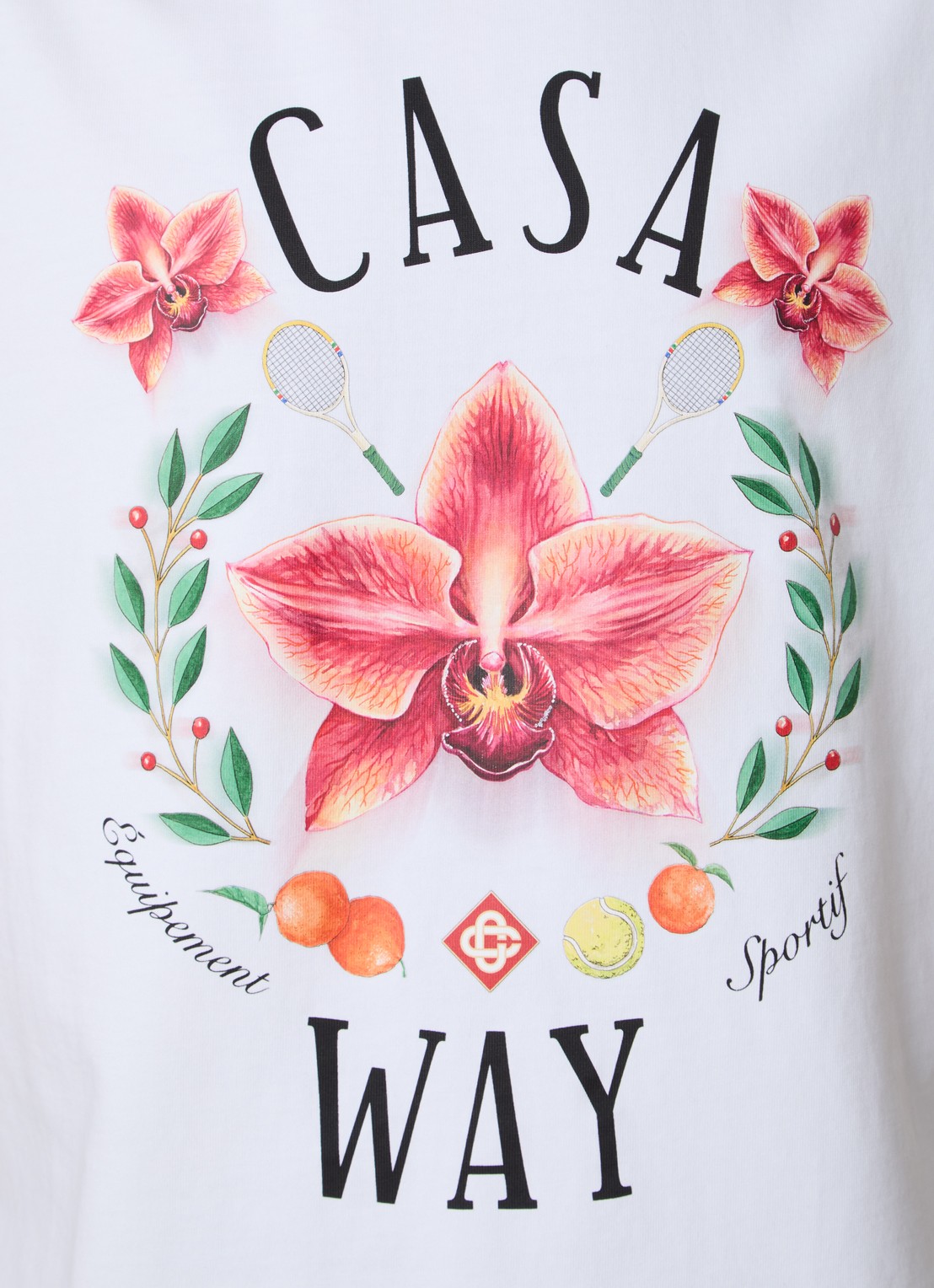 Casablanca Orchid Classic T-shirt met logoprint - detail 5 wit