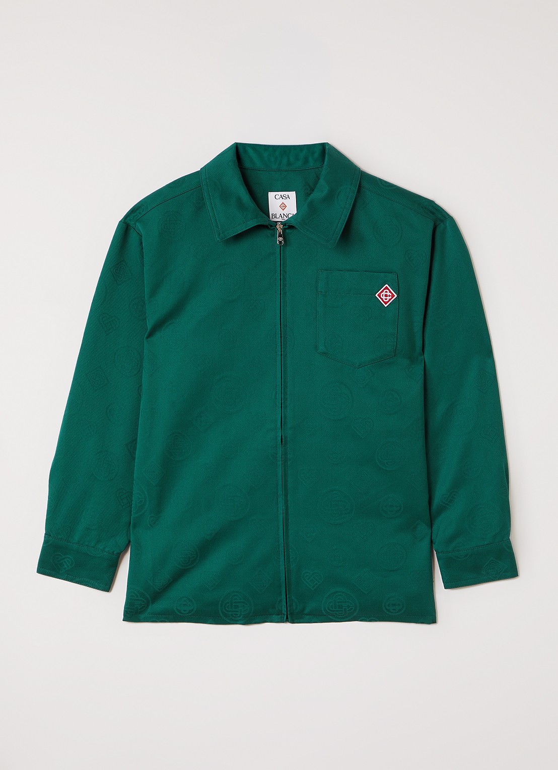 Casablanca Overshirt met logoprint - voorkant 2 groen