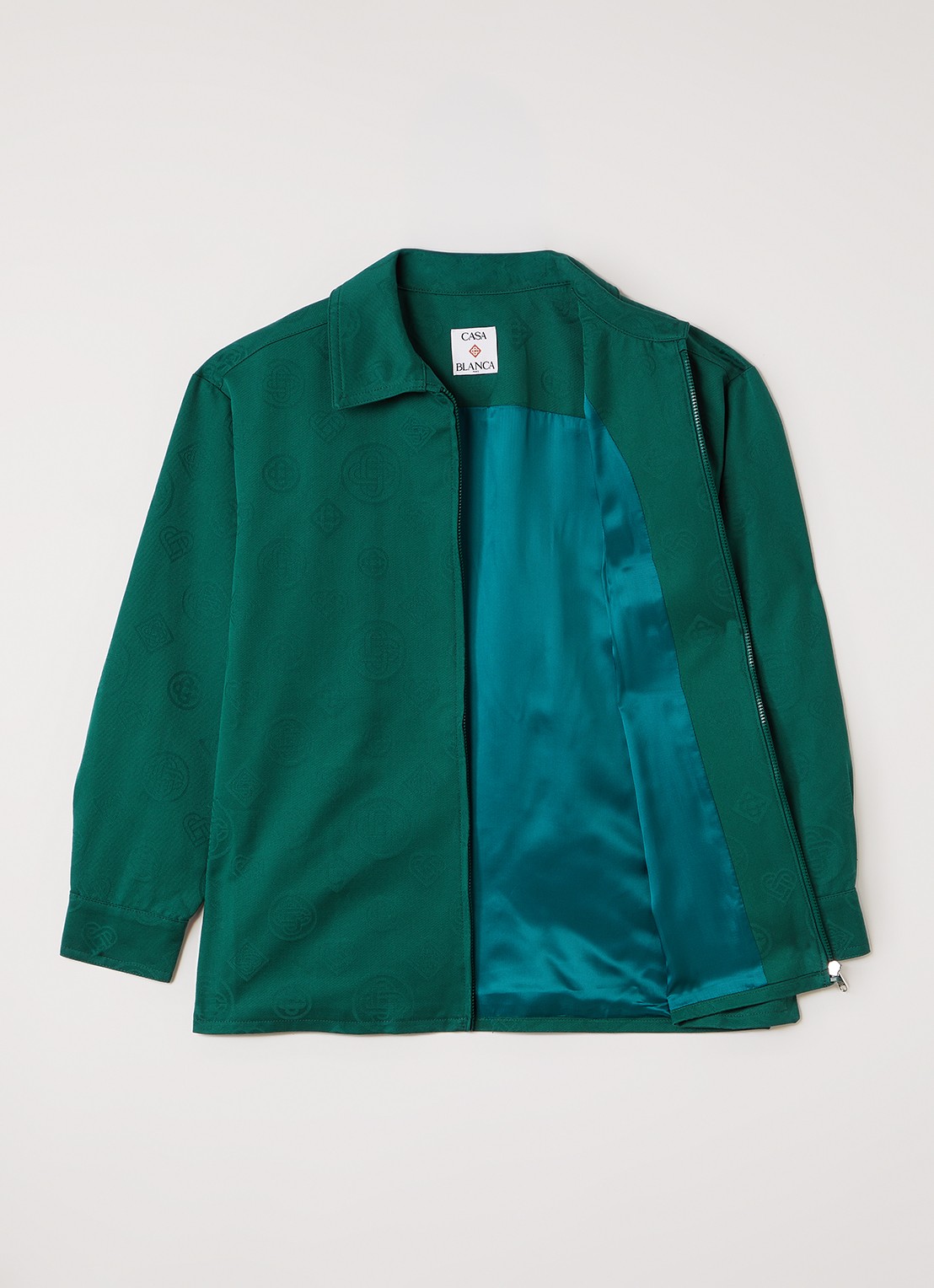 Casablanca Overshirt met logoprint - voorkant 3 groen