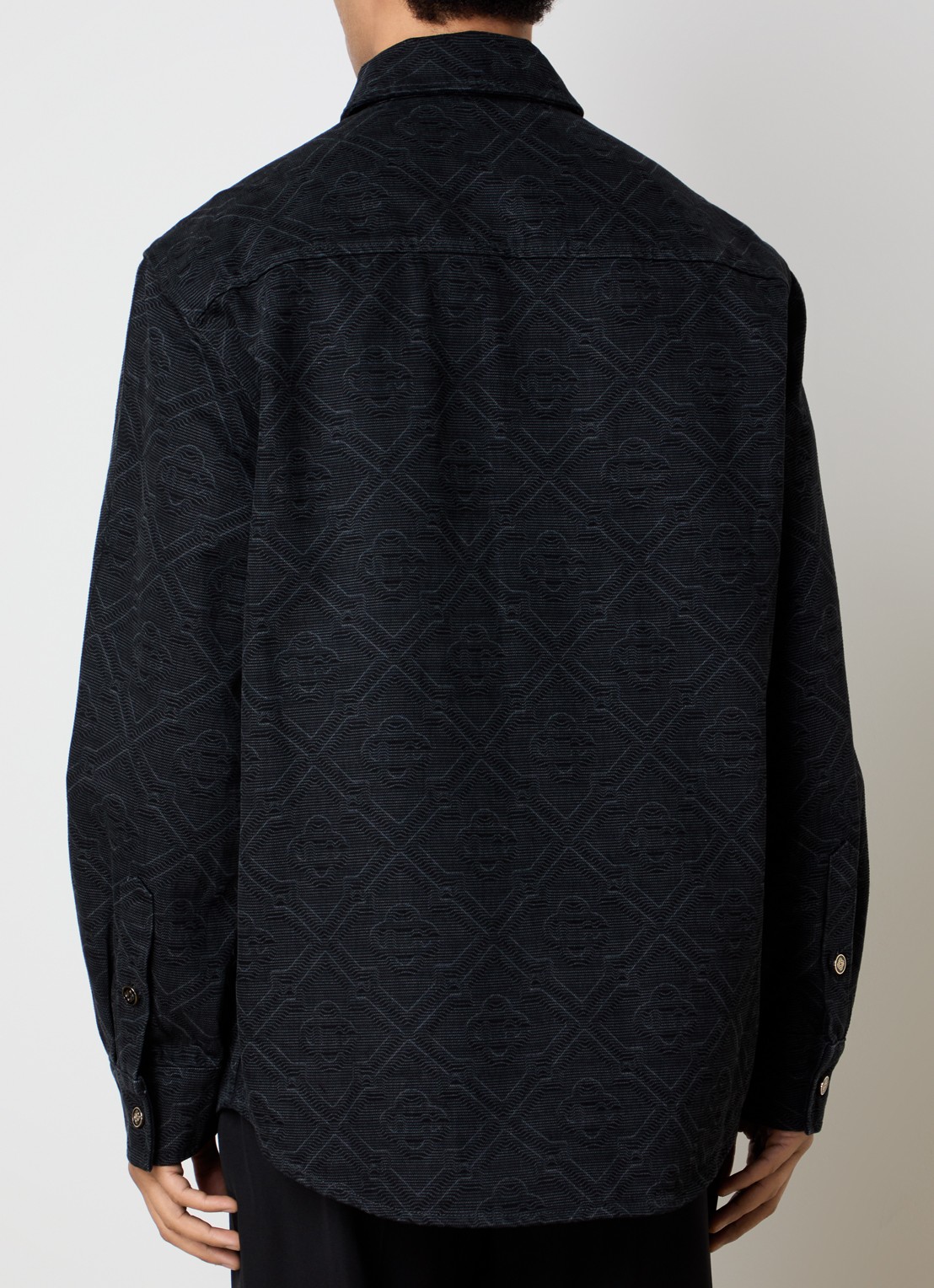 Casablanca Overshirt met print en borstzakken - achterkant zwart