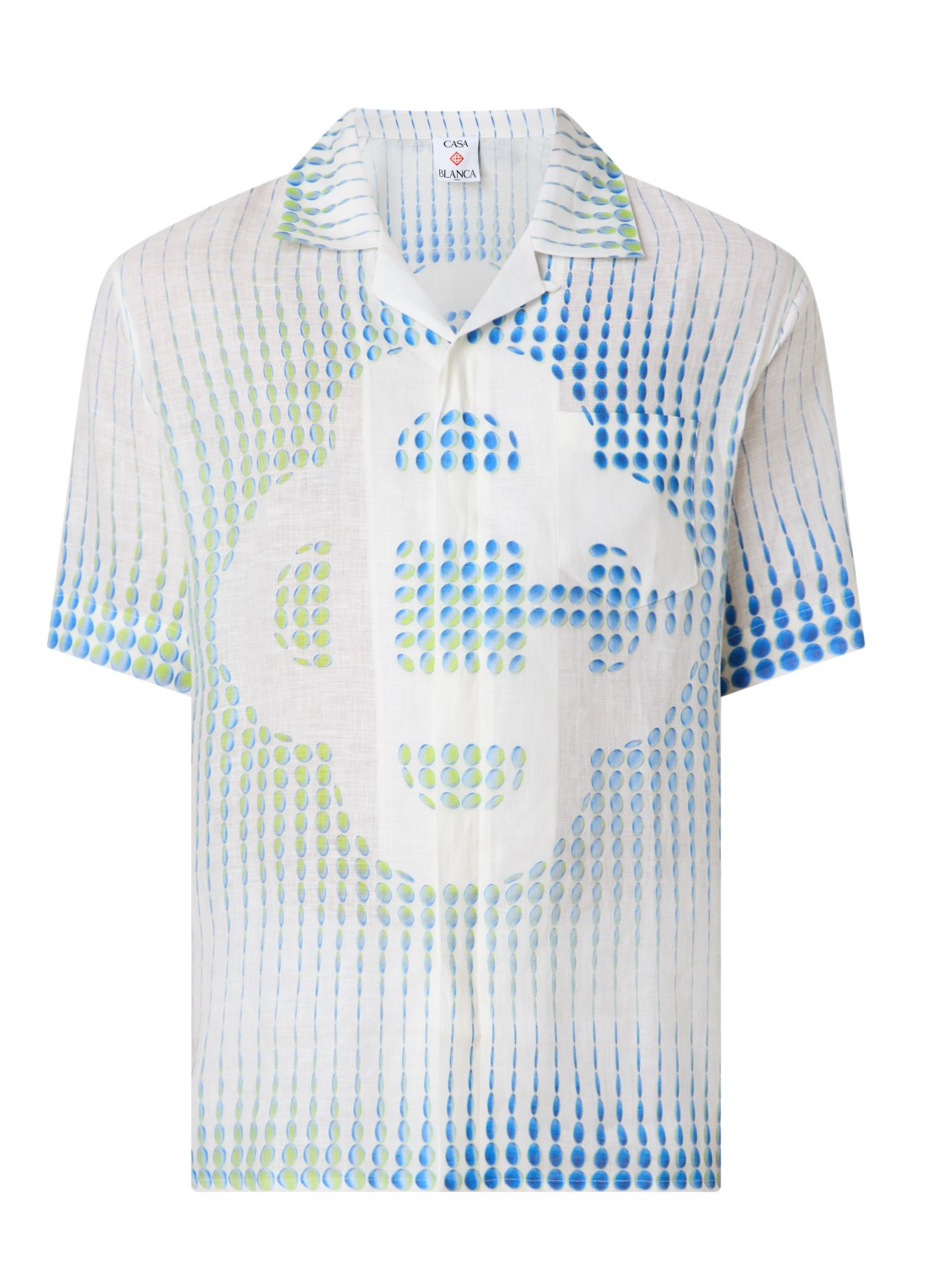 Casablanca Pills Cuban regular fit overhemd met print - voorkant gebroken wit