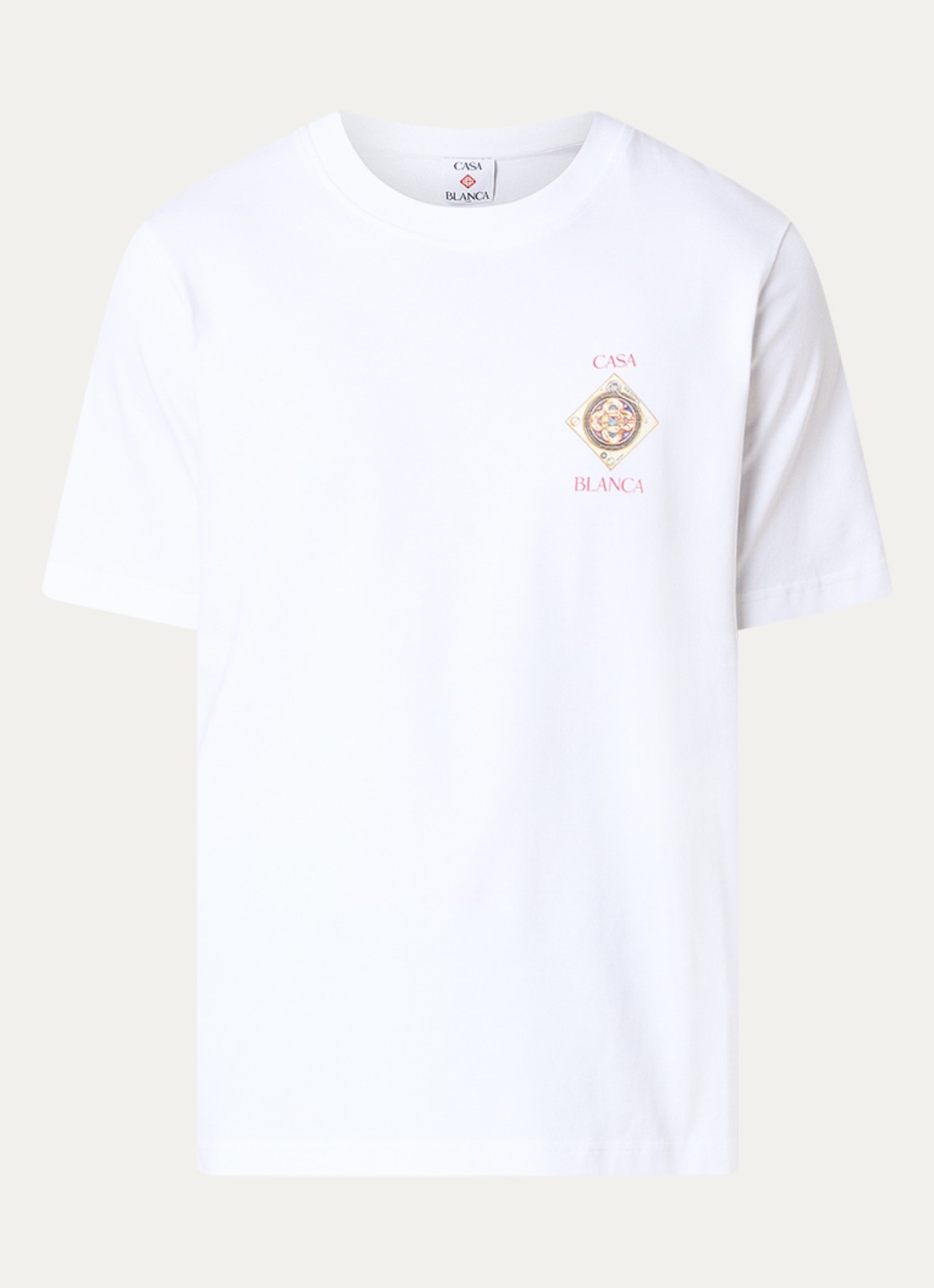 Casablanca Plafondorne T-shirt met logo- en backprint - voorkant 3 wit