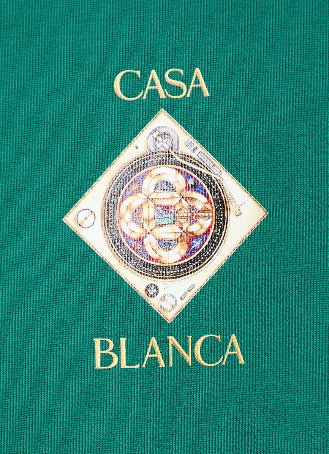 Casablanca Plafondorne T-shirt met logo- en backprint - detail 2 groen