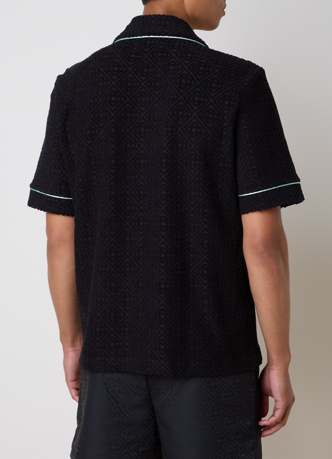 Casablanca Regular fit overhemd van badstof met logoprint - achterkant zwart