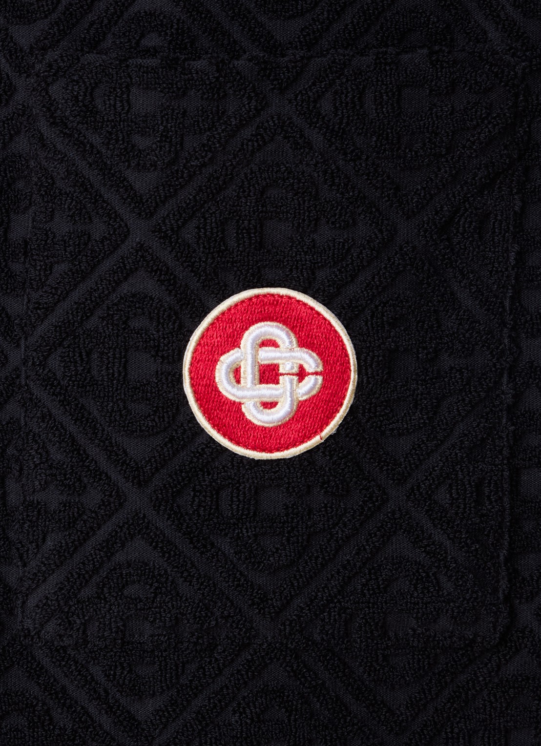 Casablanca Regular fit overhemd van badstof met logoprint - detail 5 zwart
