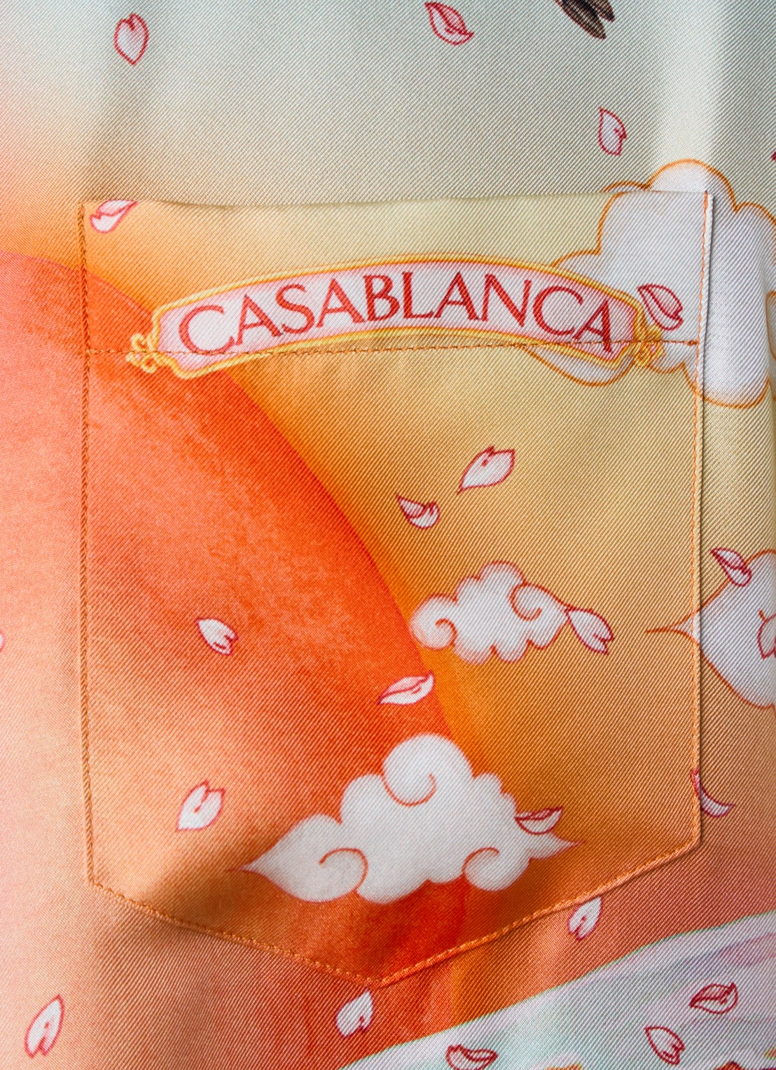 Casablanca Regular fit overhemd van zijde met print - detail 5 donkerblauw