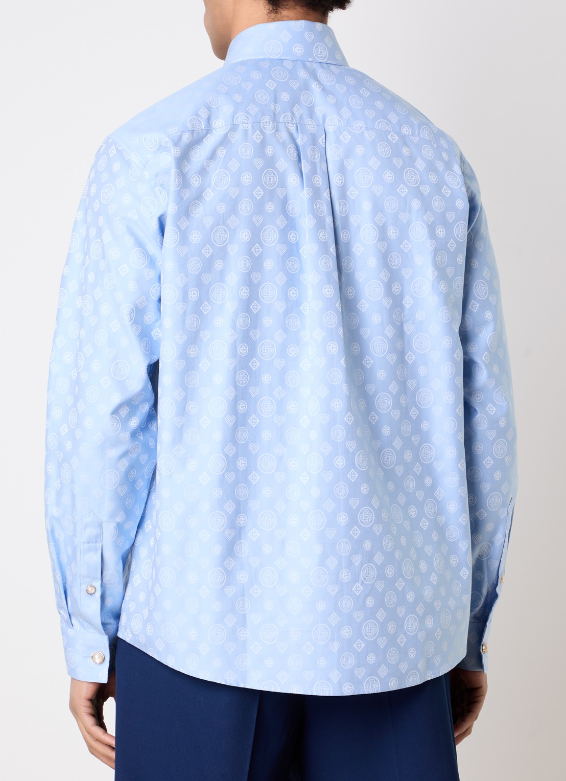 Casablanca Regular fit polo met logoprint - achterkant lichtblauw