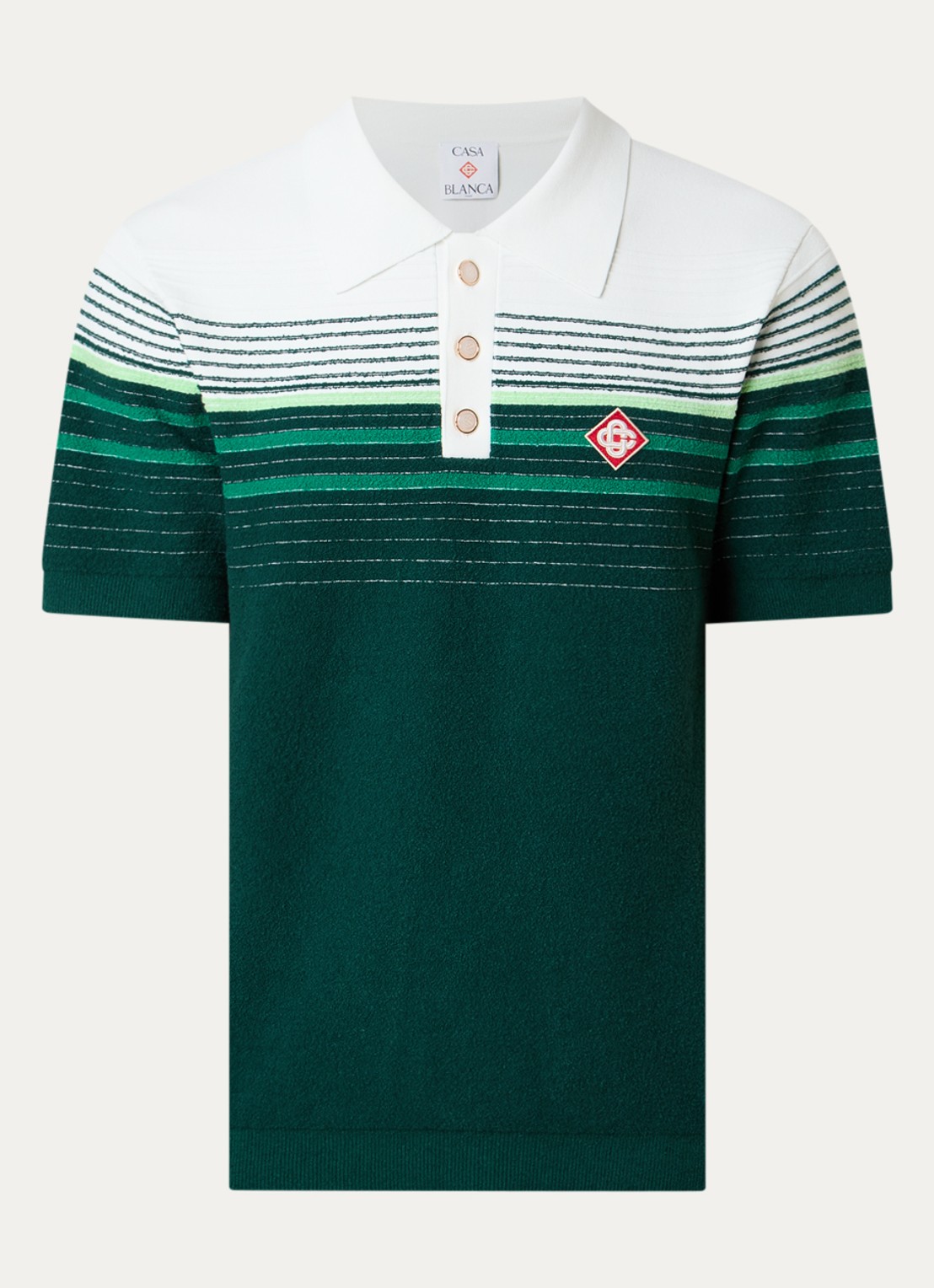 Casablanca Regular fit polo met structuur - voorkant 3 groen