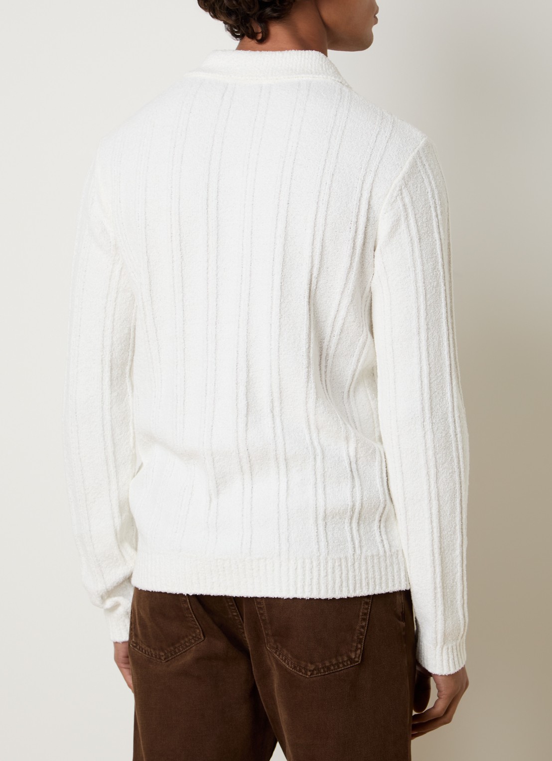 Casablanca Regular fit polo van bouclé - achterkant 3 wit