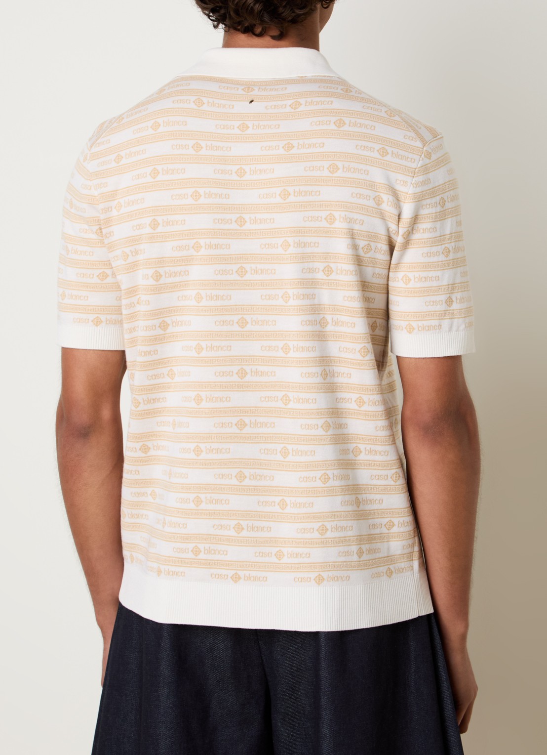 Casablanca Regular fit polo van wol - achterkant 5 beige