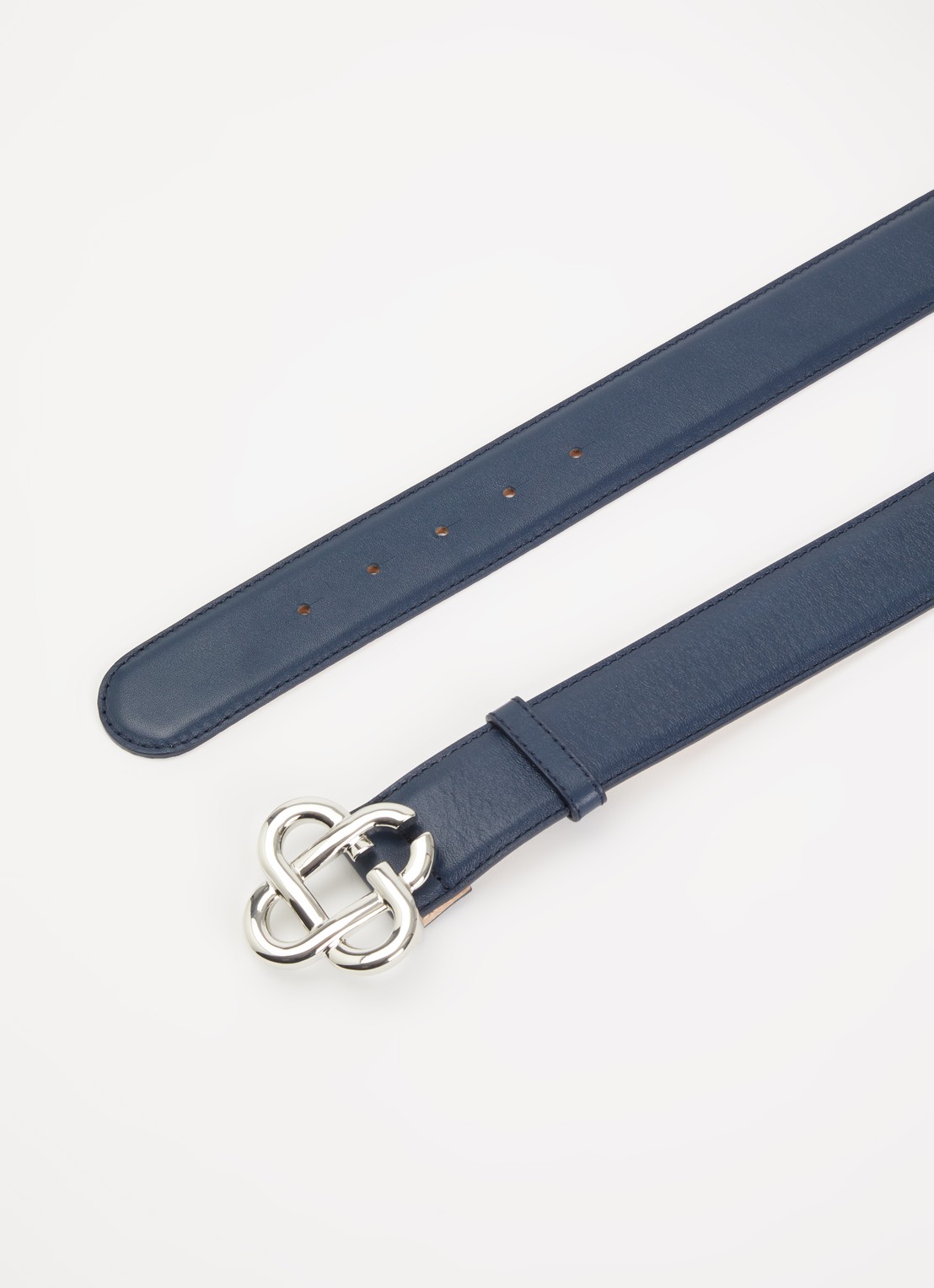 Casablanca Riem van leer - detail 2 zilver