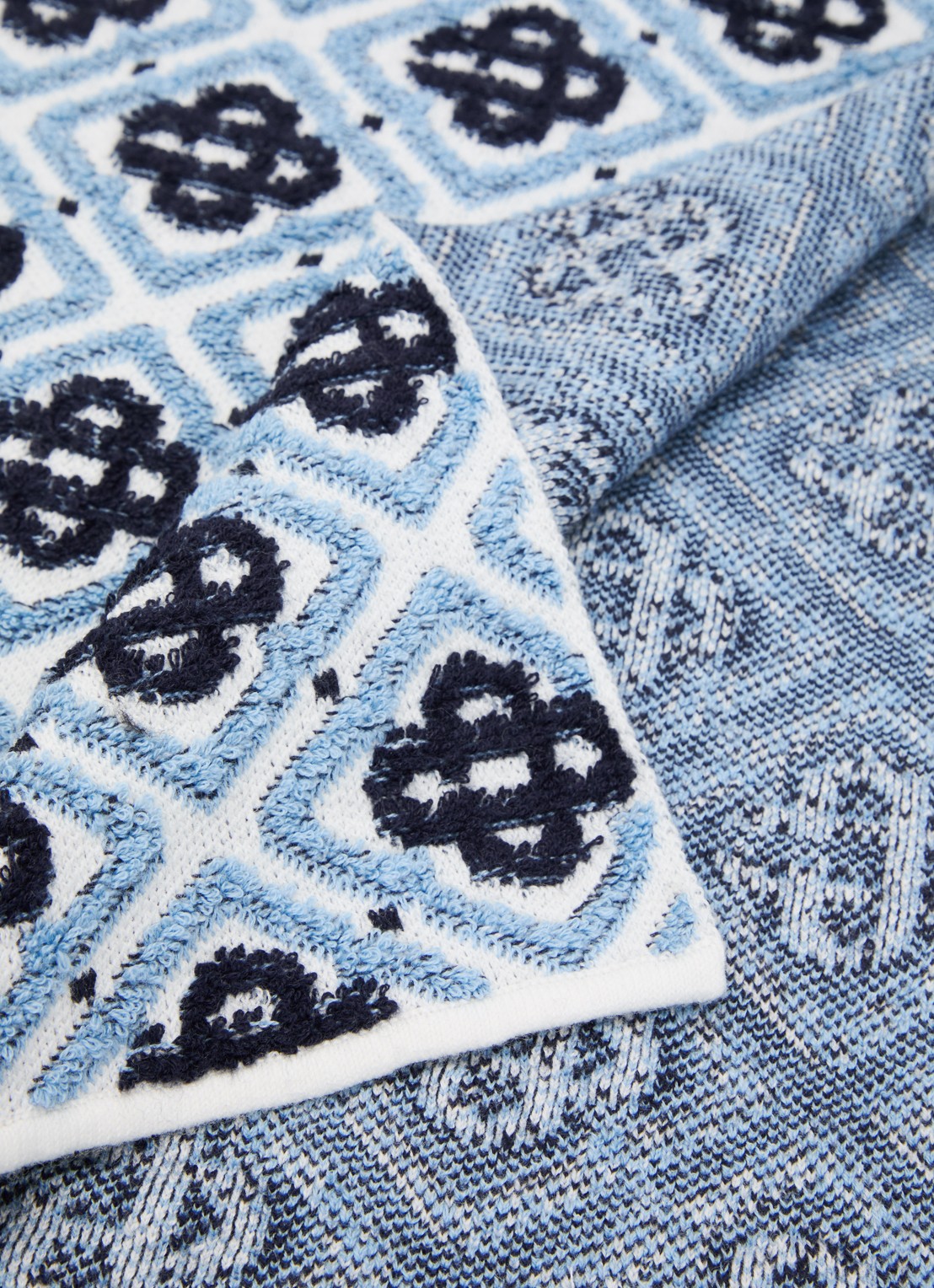 Casablanca Sjaal in wolblend met logoprint 150 x 25 cm - detail blauw