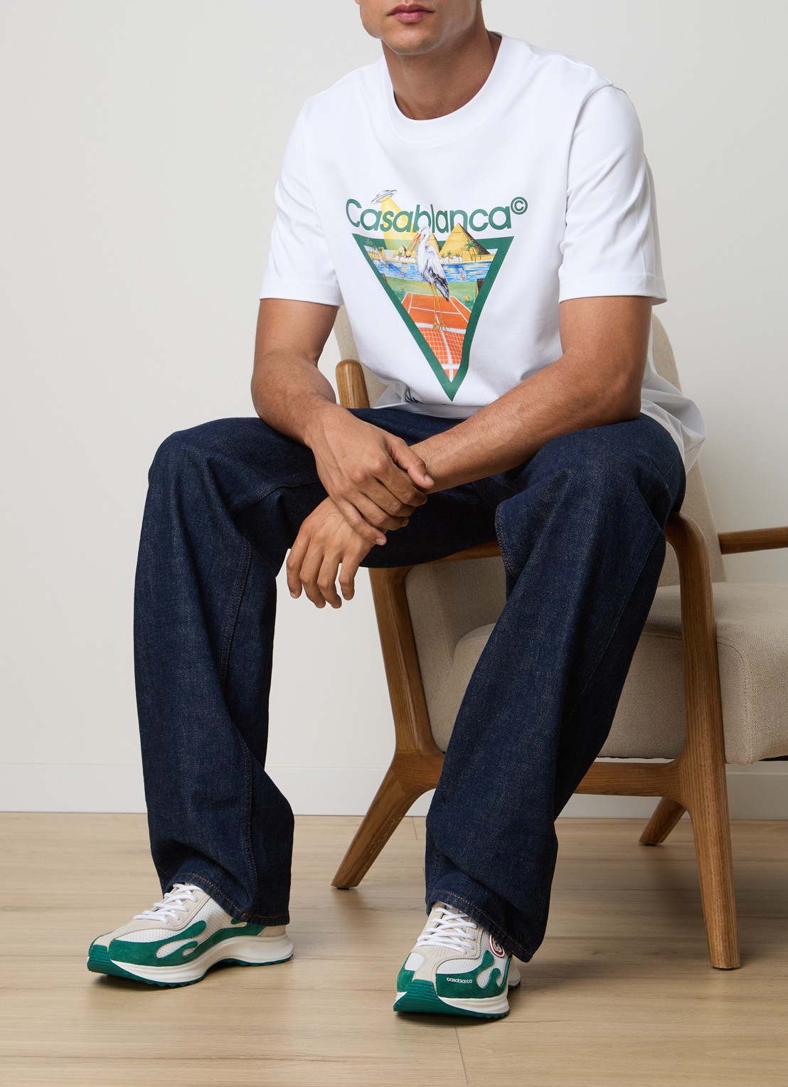 Casablanca Stade sneaker met logo - voorkant 2 groen