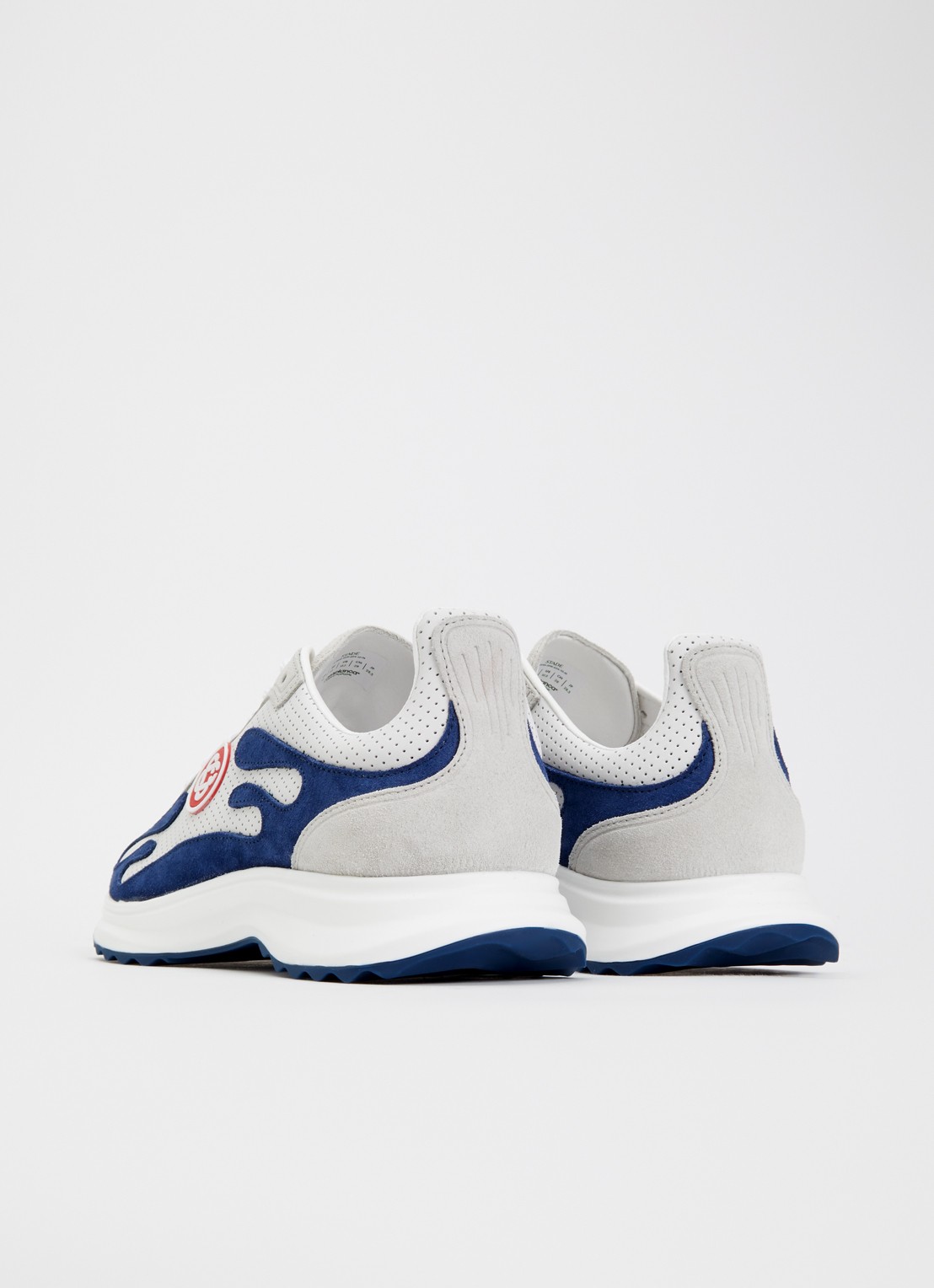 Casablanca Stade sneaker met suède details - achterkant 5 donkerblauw