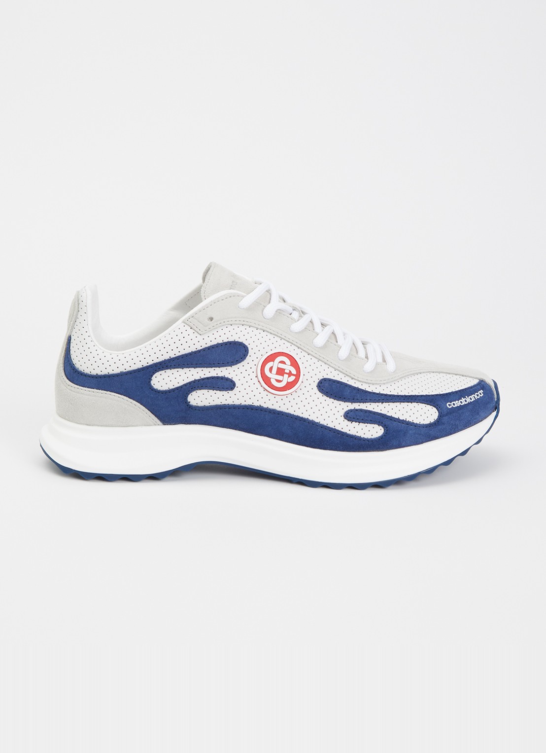 Casablanca Stade sneaker met suède details - voorkant 6 donkerblauw