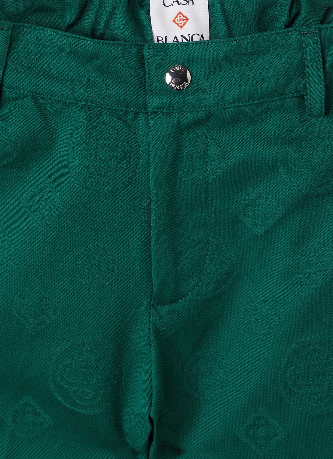 Casablanca Straight fit chino met logoprint - detail groen