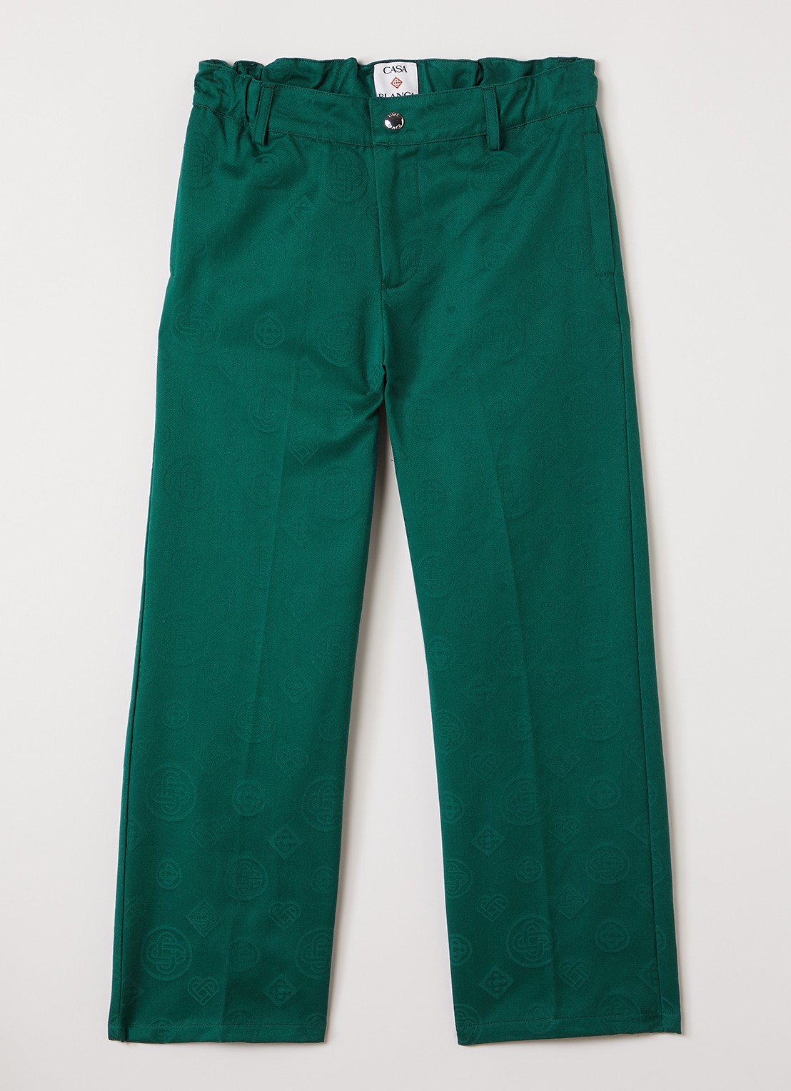 Casablanca Straight fit chino met logoprint - voorkant 2 groen