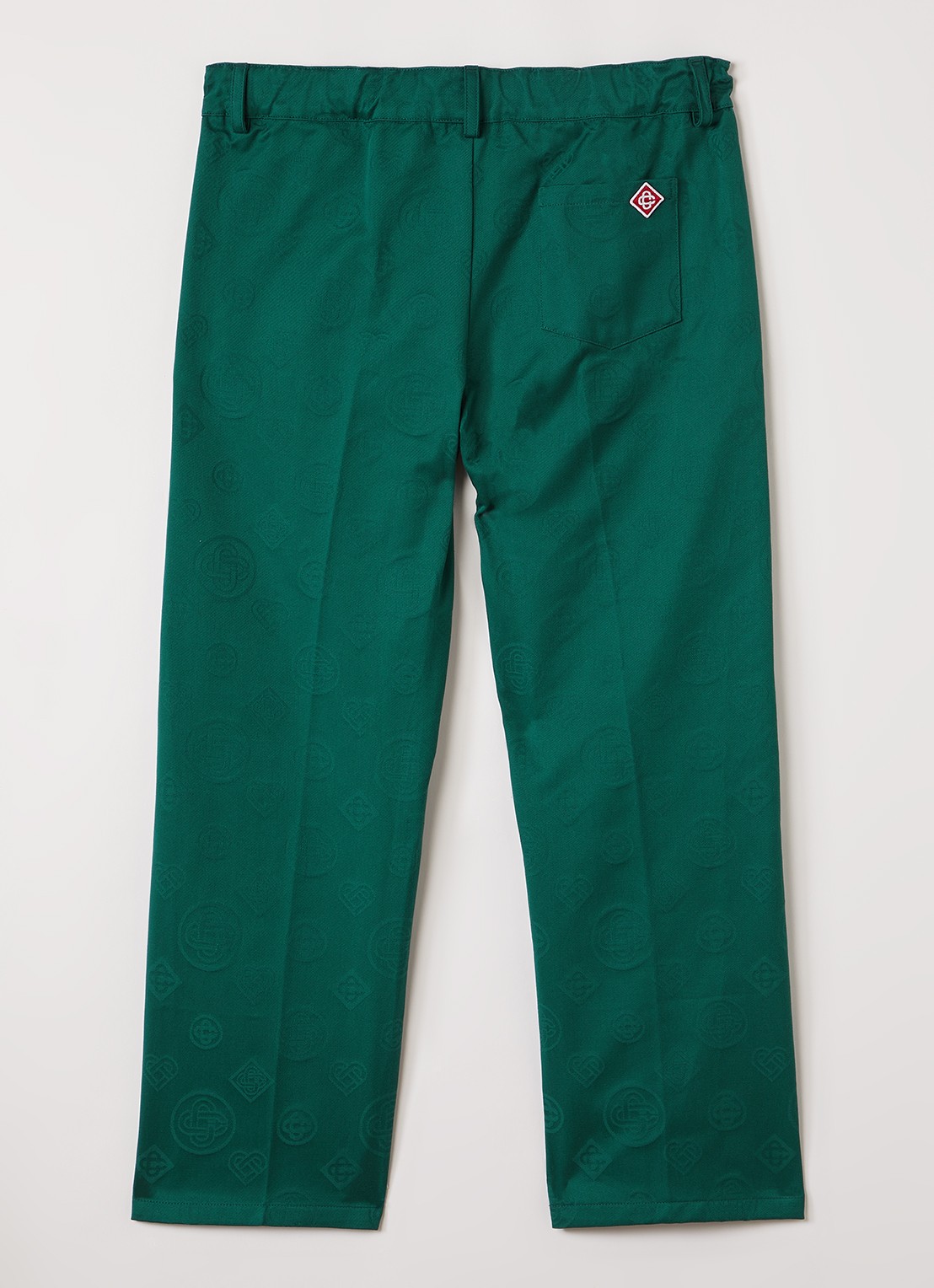 Casablanca Straight fit chino met logoprint - voorkant 3 groen
