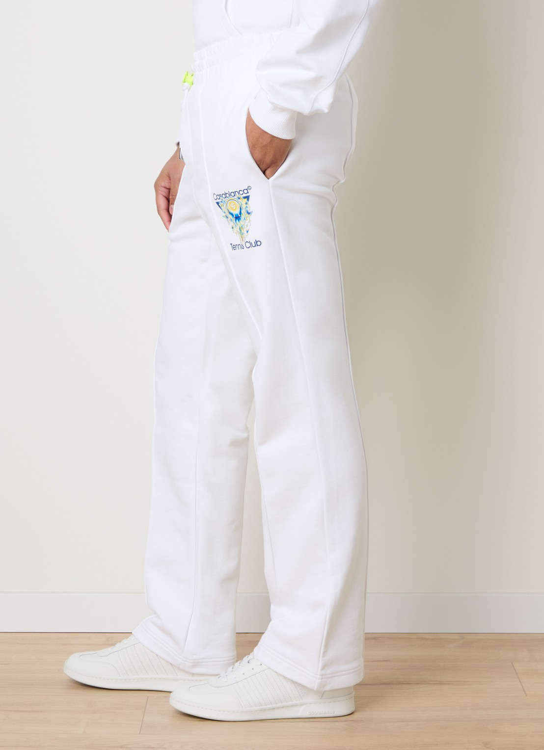 Casablanca Straight fit joggingbroek met trekkoord en steekzakken - detail 4 wit