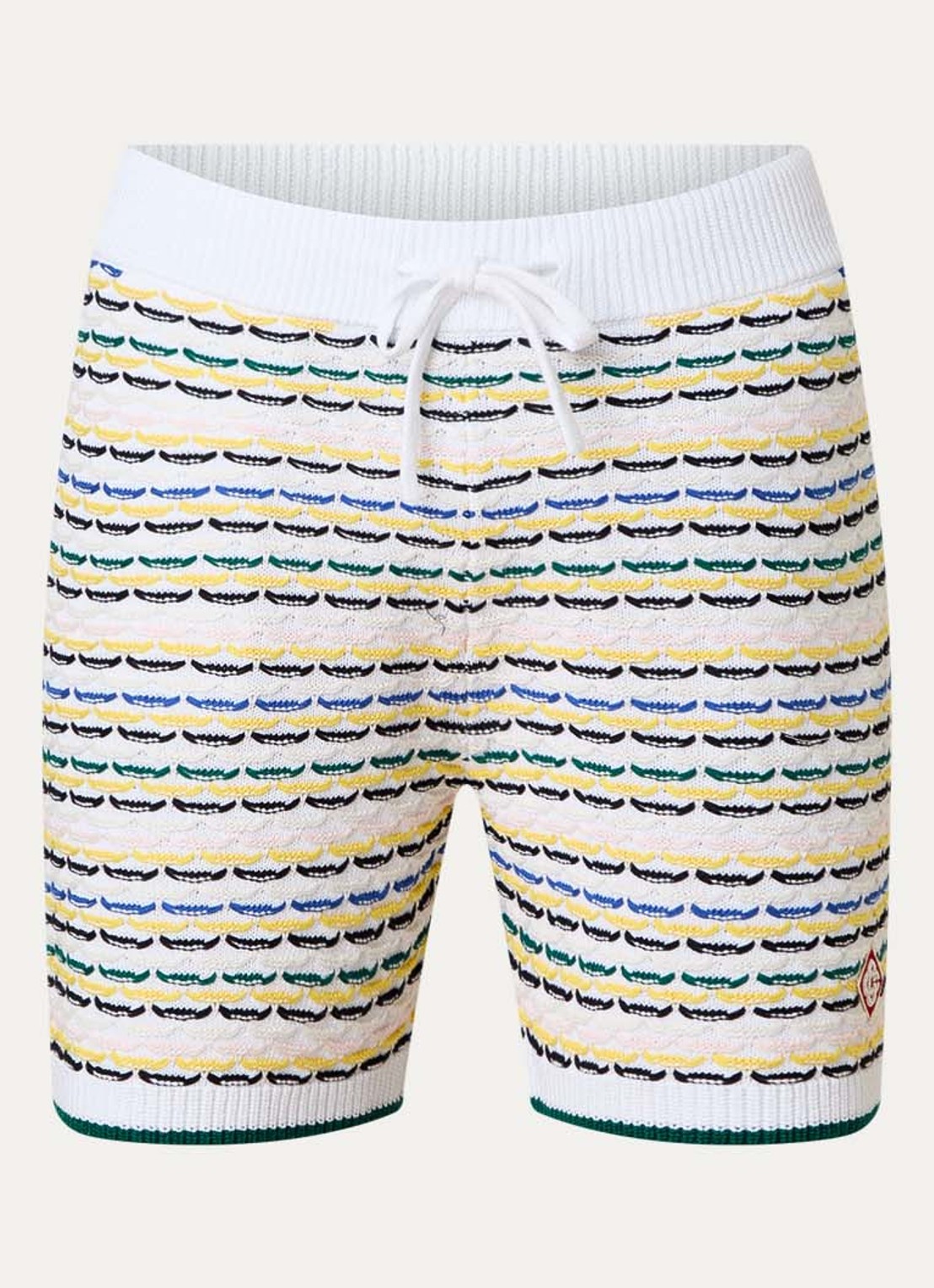 Casablanca Straight fit korte broek met streepprint en logo - voorkant 4 groen