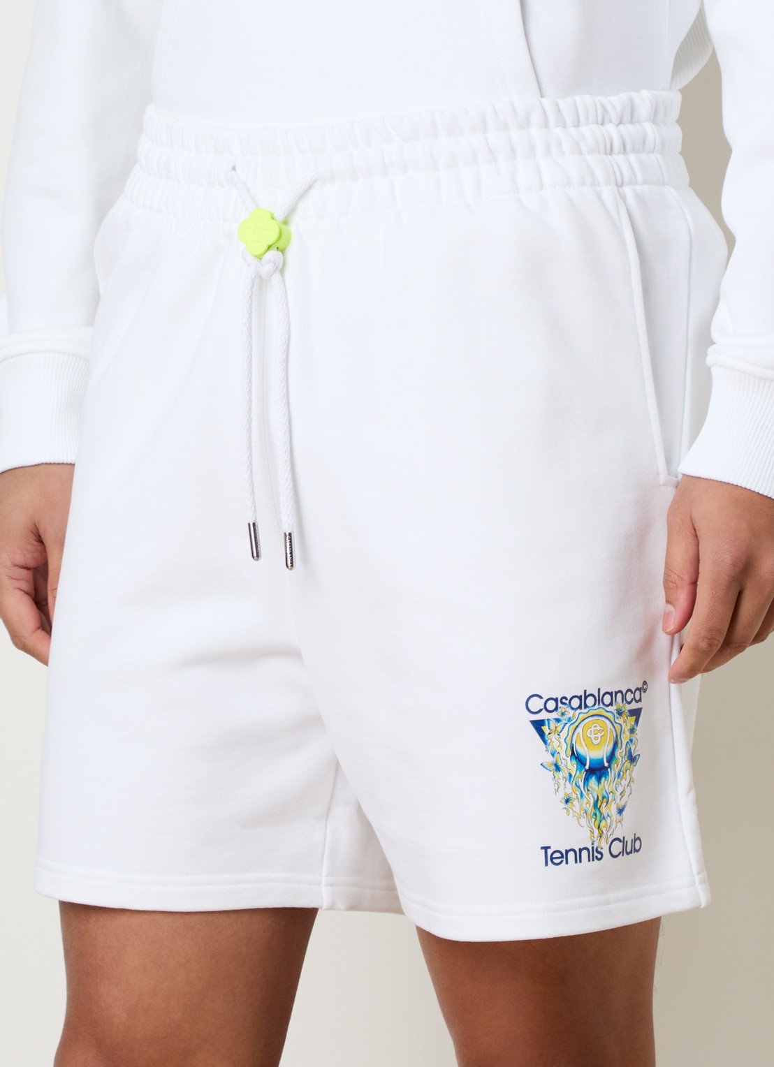 Casablanca Straight fit korte joggingbroek met logo en steekzakken - detail 2 wit