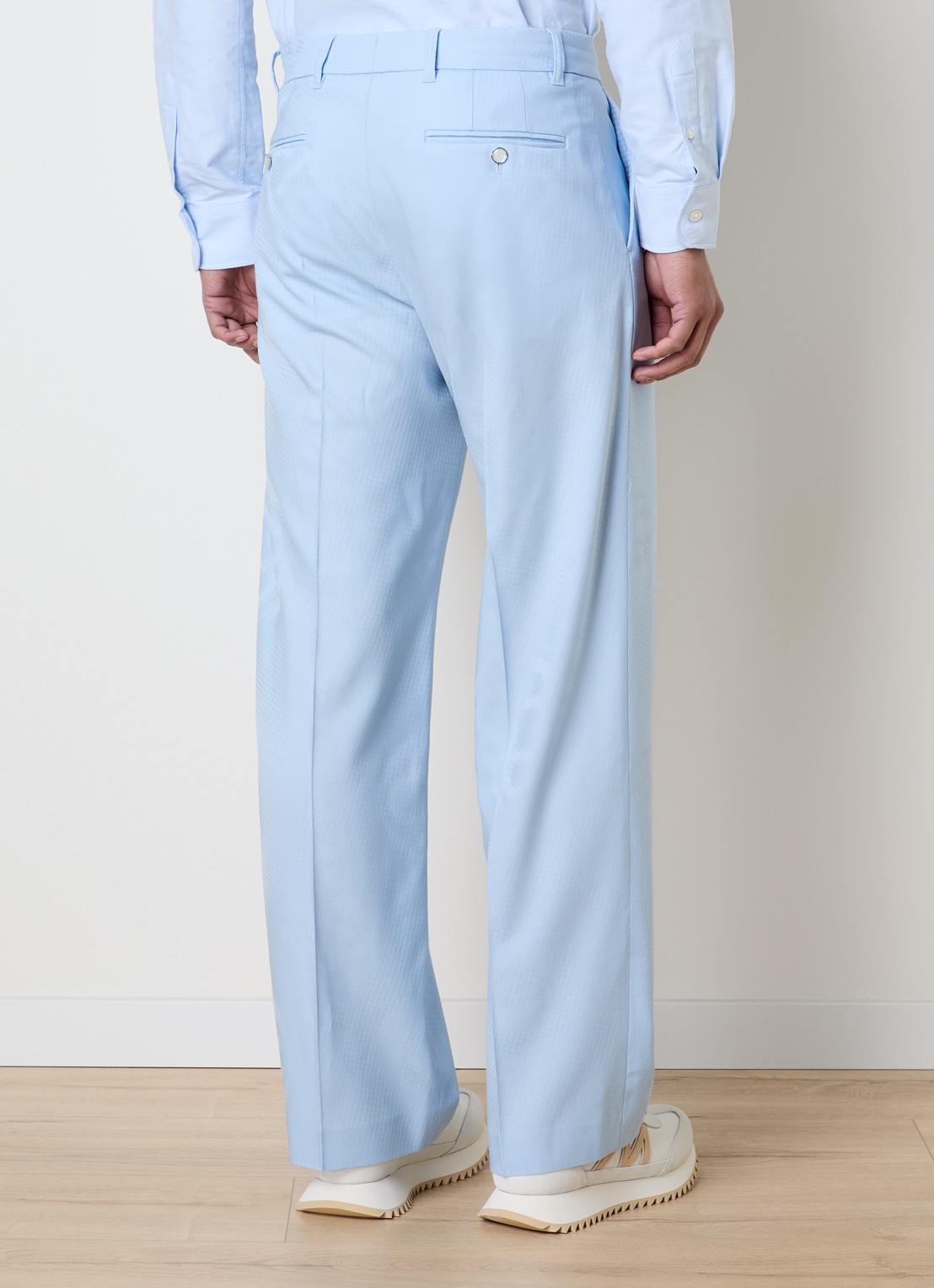 Casablanca Straight fit pantalon van wol met steekzakken - achterkant 6 lichtblauw