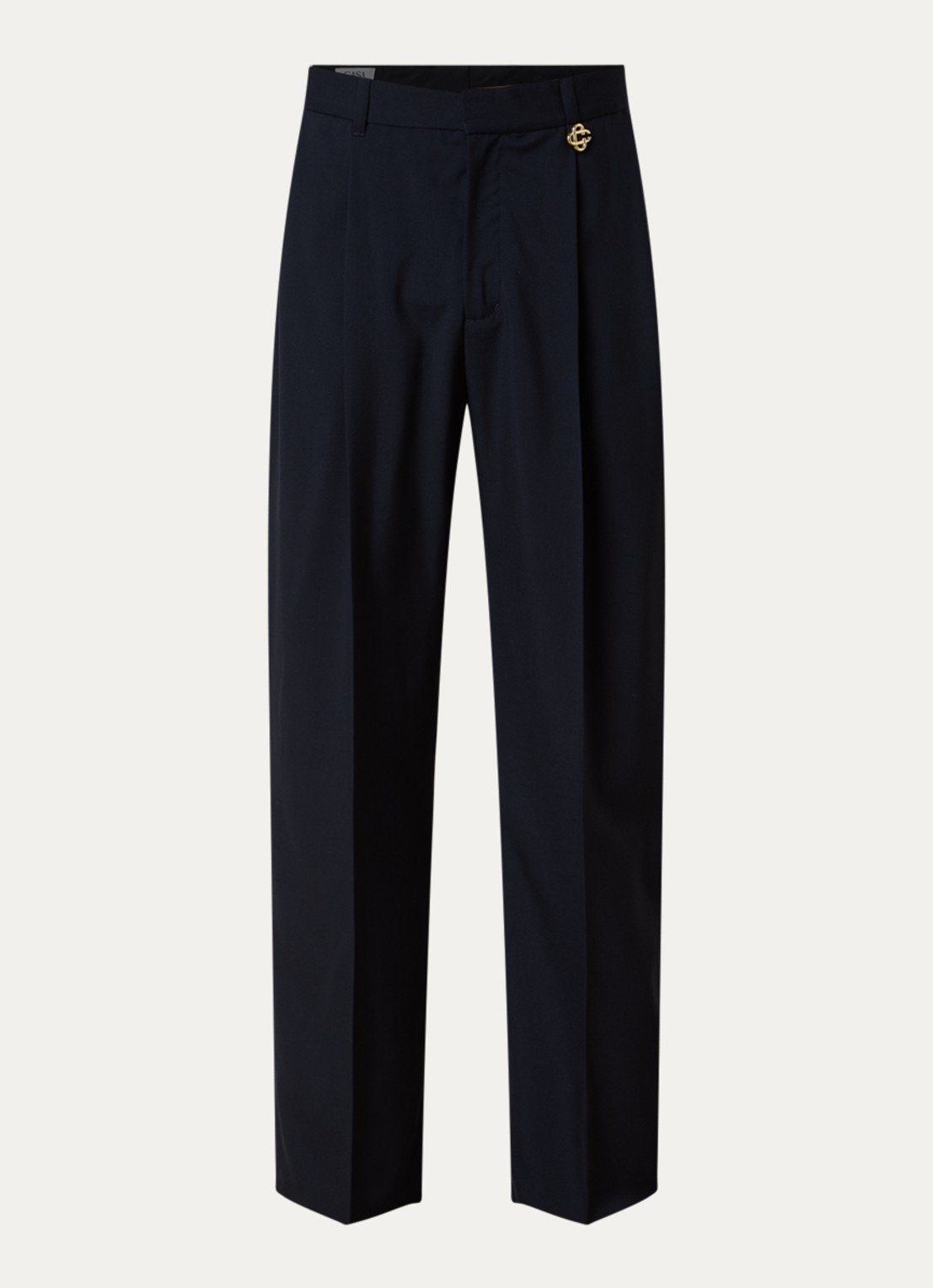 Casablanca Straight fit pantalon van wol met steekzakken - voorkant donkerblauw