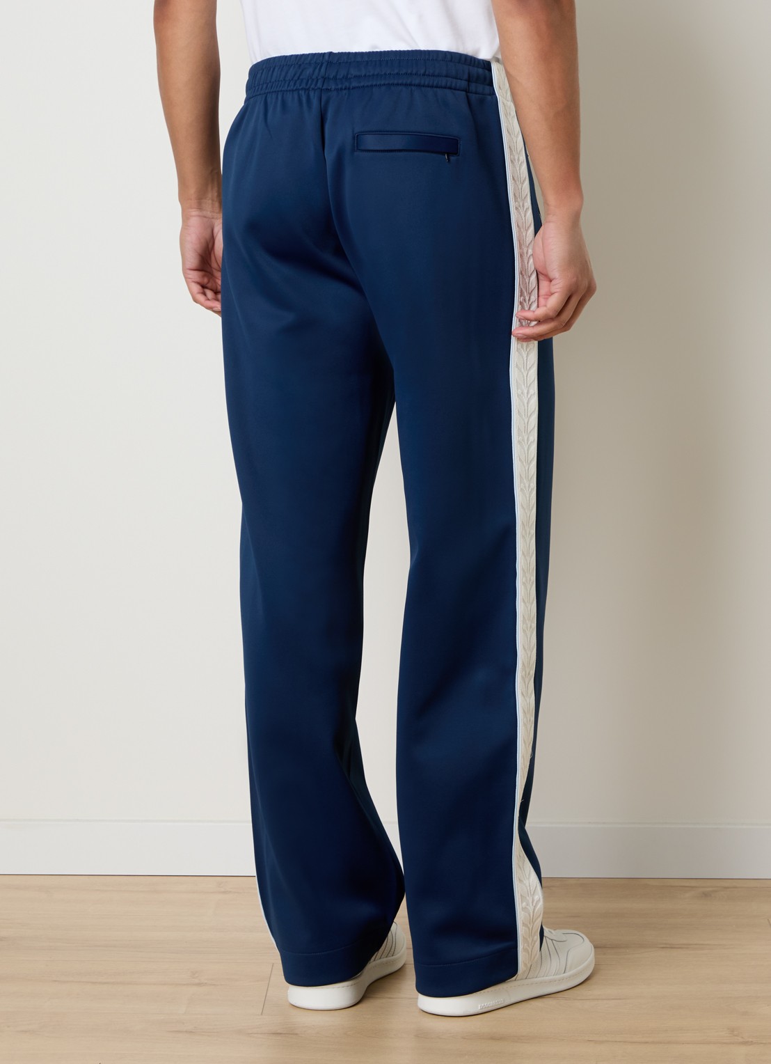 Casablanca Straight fit trackpants met logo en ritszakken - achterkant donkerblauw