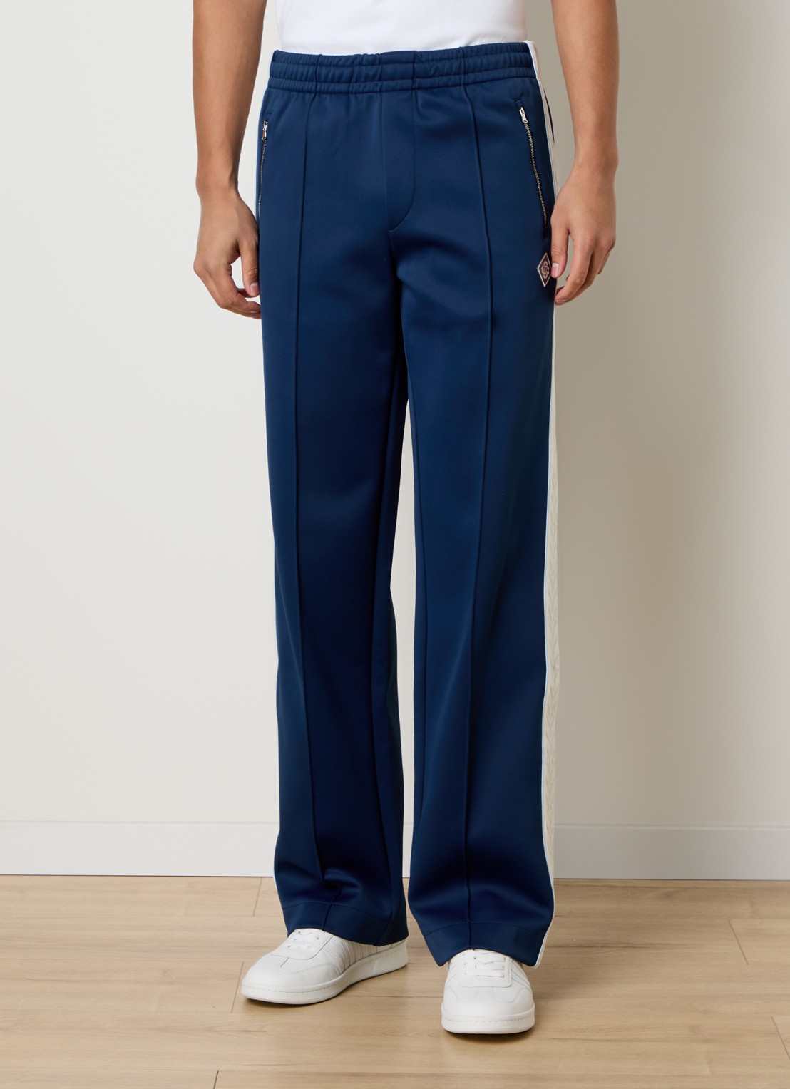 Casablanca Straight fit trackpants met logo en ritszakken - detail 4 donkerblauw