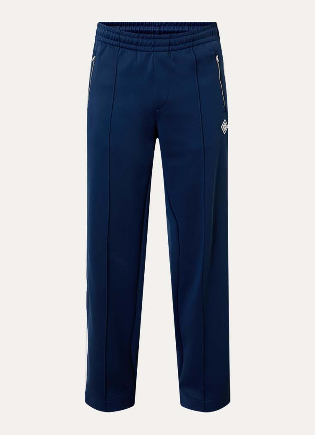 Casablanca Straight fit trackpants met logo en ritszakken - voorkant 2 donkerblauw