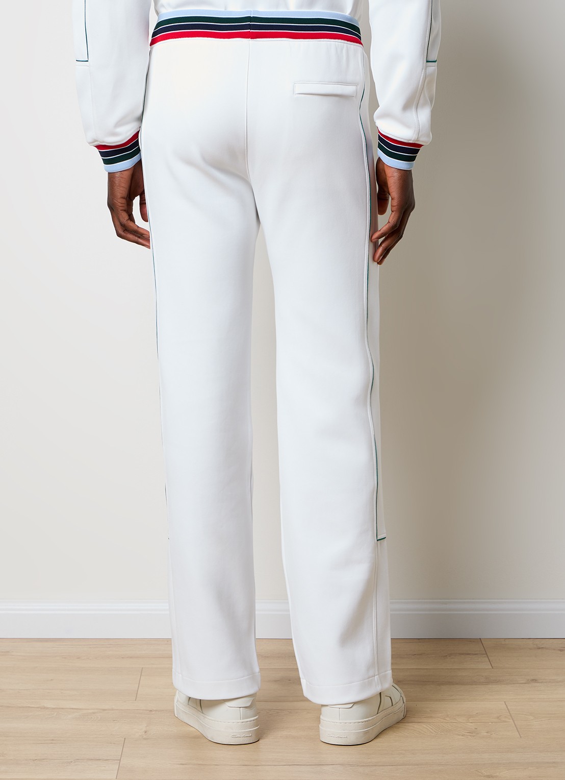 Casablanca Straight fit trackpants met logoborduring - achterkant 6 wit