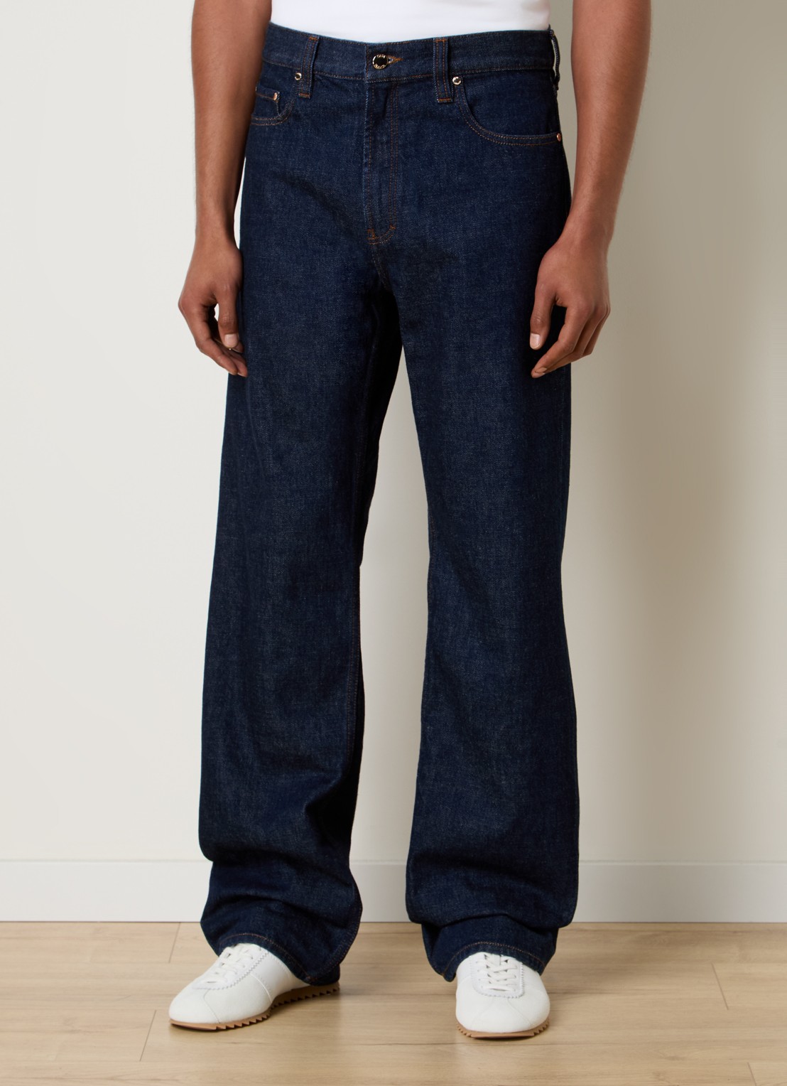 Casablanca Straight leg jeans met donkere wassing - detail 4 indigo