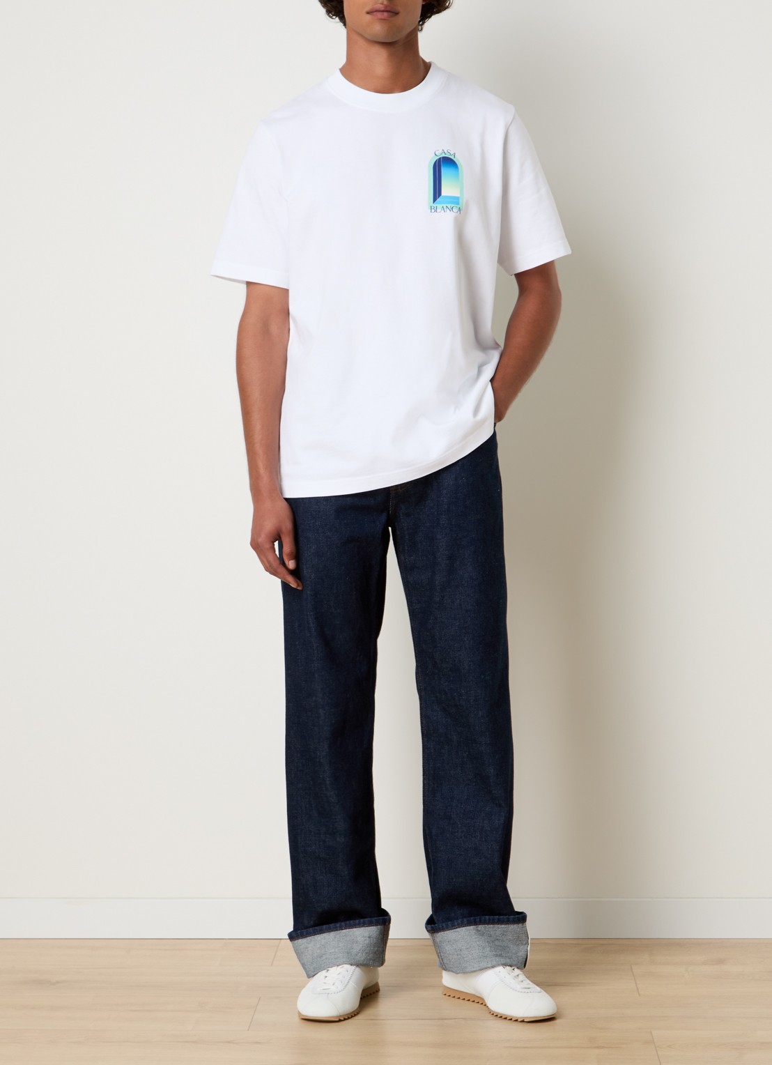 Casablanca Straight leg jeans met donkere wassing - voorkant 3 indigo