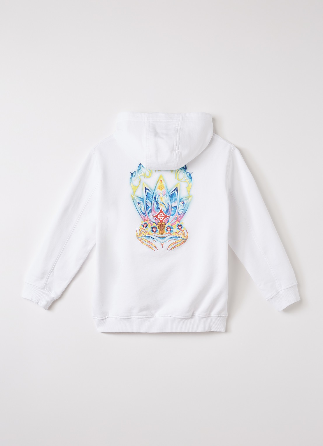 Casablanca Surf Lotus hoodie met logo- en backprint - voorkant 2 wit
