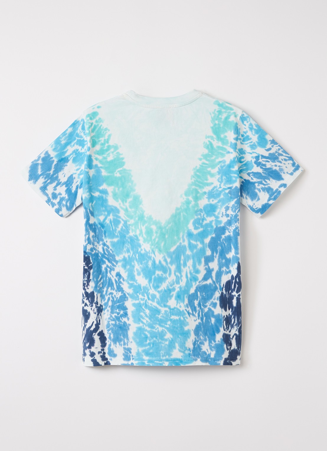 Casablanca Surf Lotus T-shirt met tie-dye dessin en logoprint - voorkant 2 turquoise