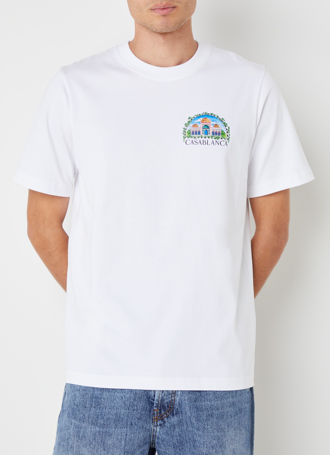 Casablanca T-shirt met logo- en backprint - achterkant wit