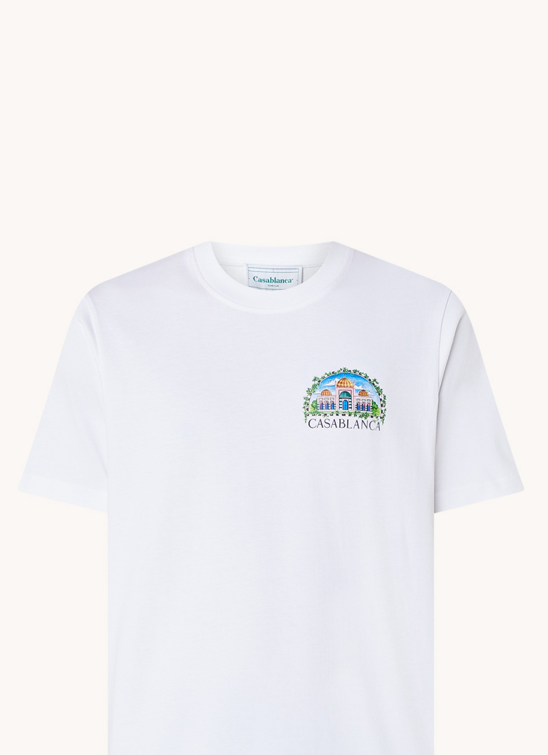 Casablanca T-shirt met logo- en backprint - voorkant 2 wit