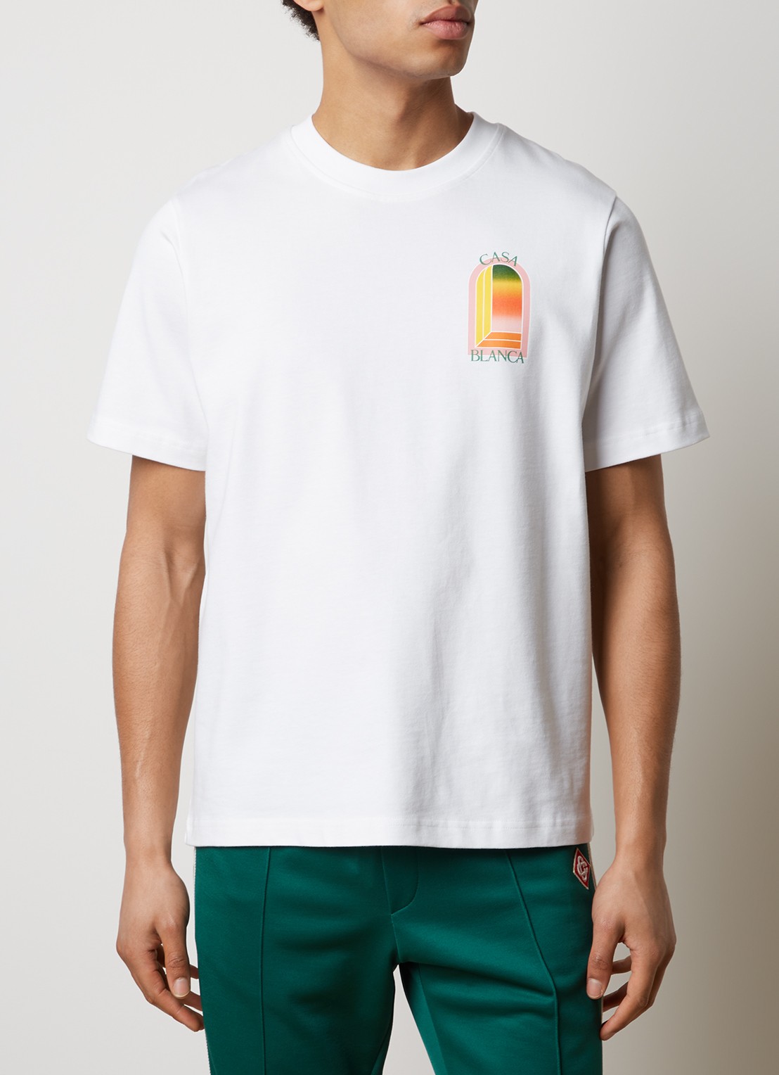 Casablanca T-shirt met logo- en backprint - achterkant wit