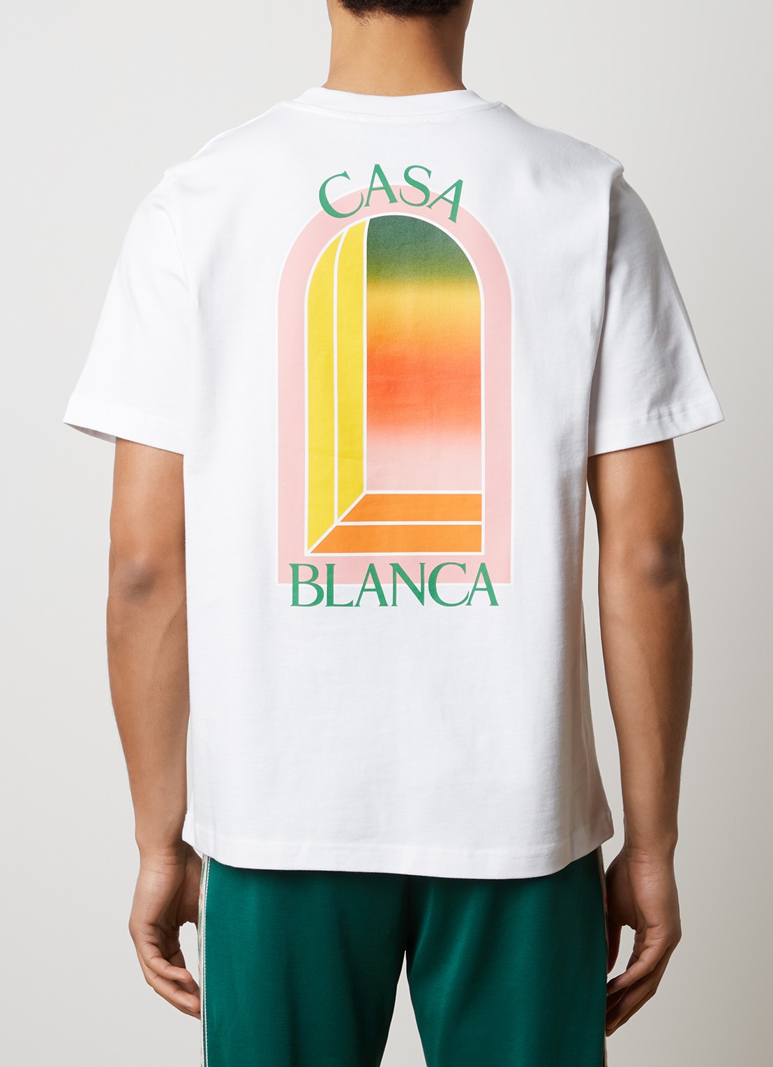 Casablanca T-shirt met logo- en backprint - detail 4 wit