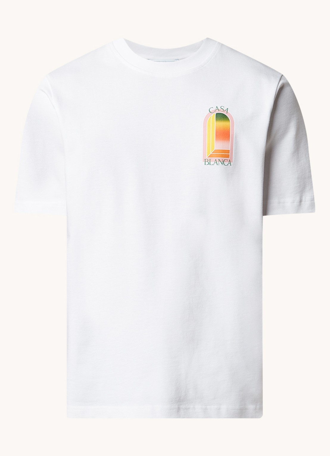 Casablanca T-shirt met logo- en backprint - voorkant 2 wit