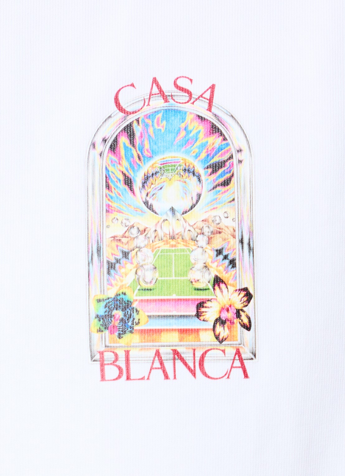 Casablanca T-shirt met logo- en backprint - detail 5 wit