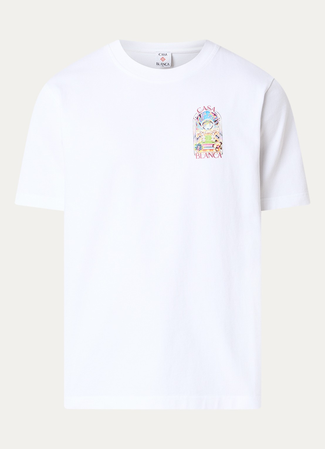Casablanca T-shirt met logo- en backprint - voorkant 2 wit