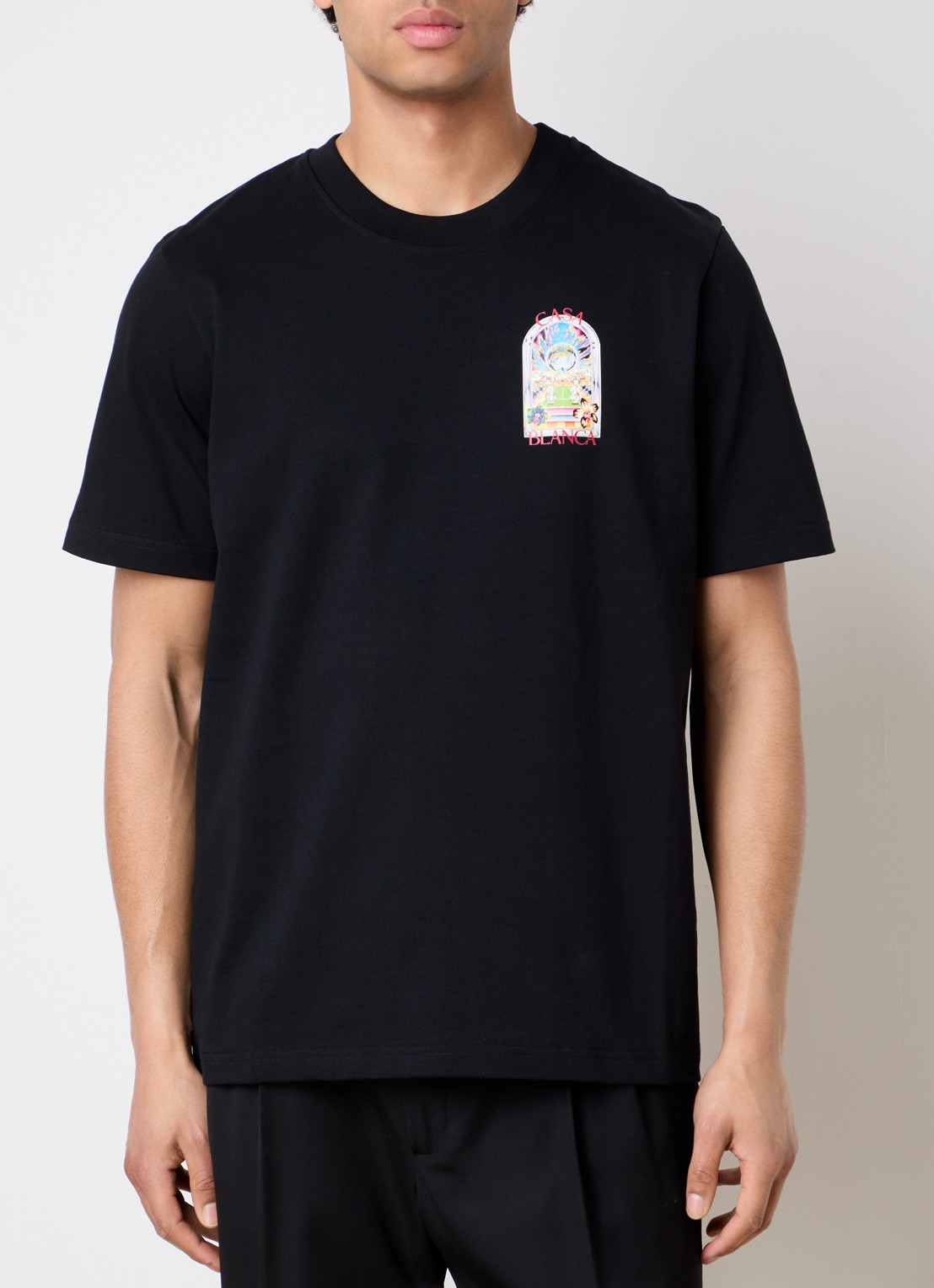 Casablanca T-shirt met logo- en backprint - achterkant 5 zwart