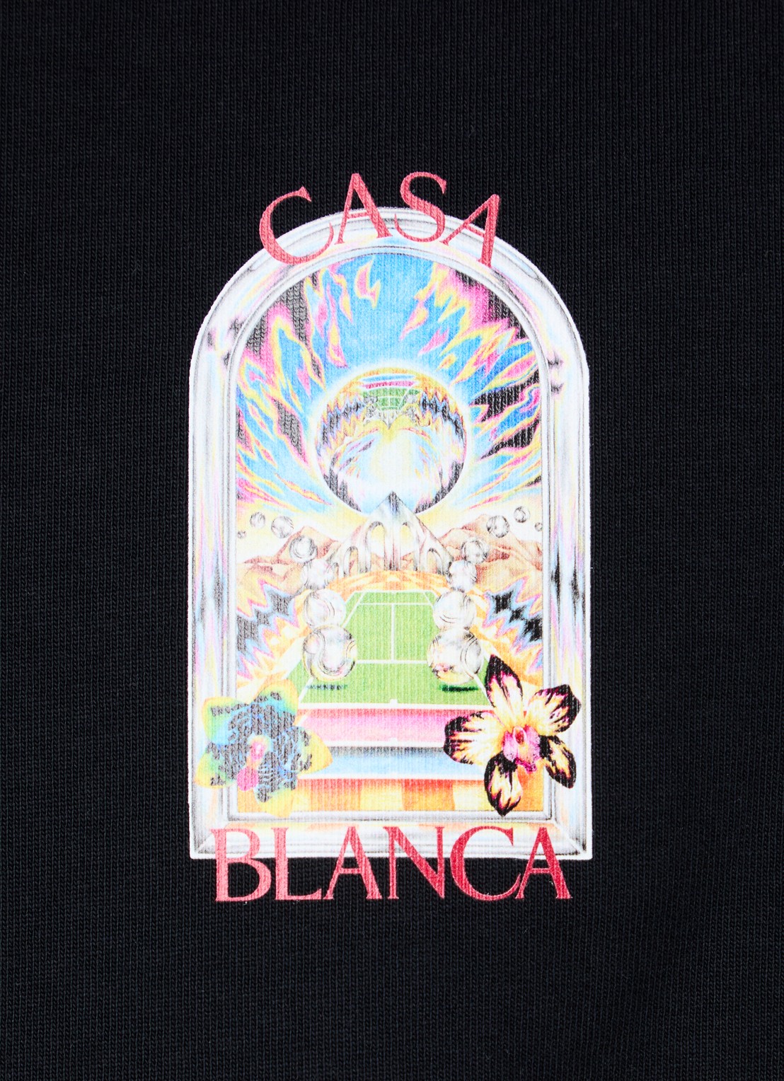 Casablanca T-shirt met logo- en backprint - detail 4 zwart