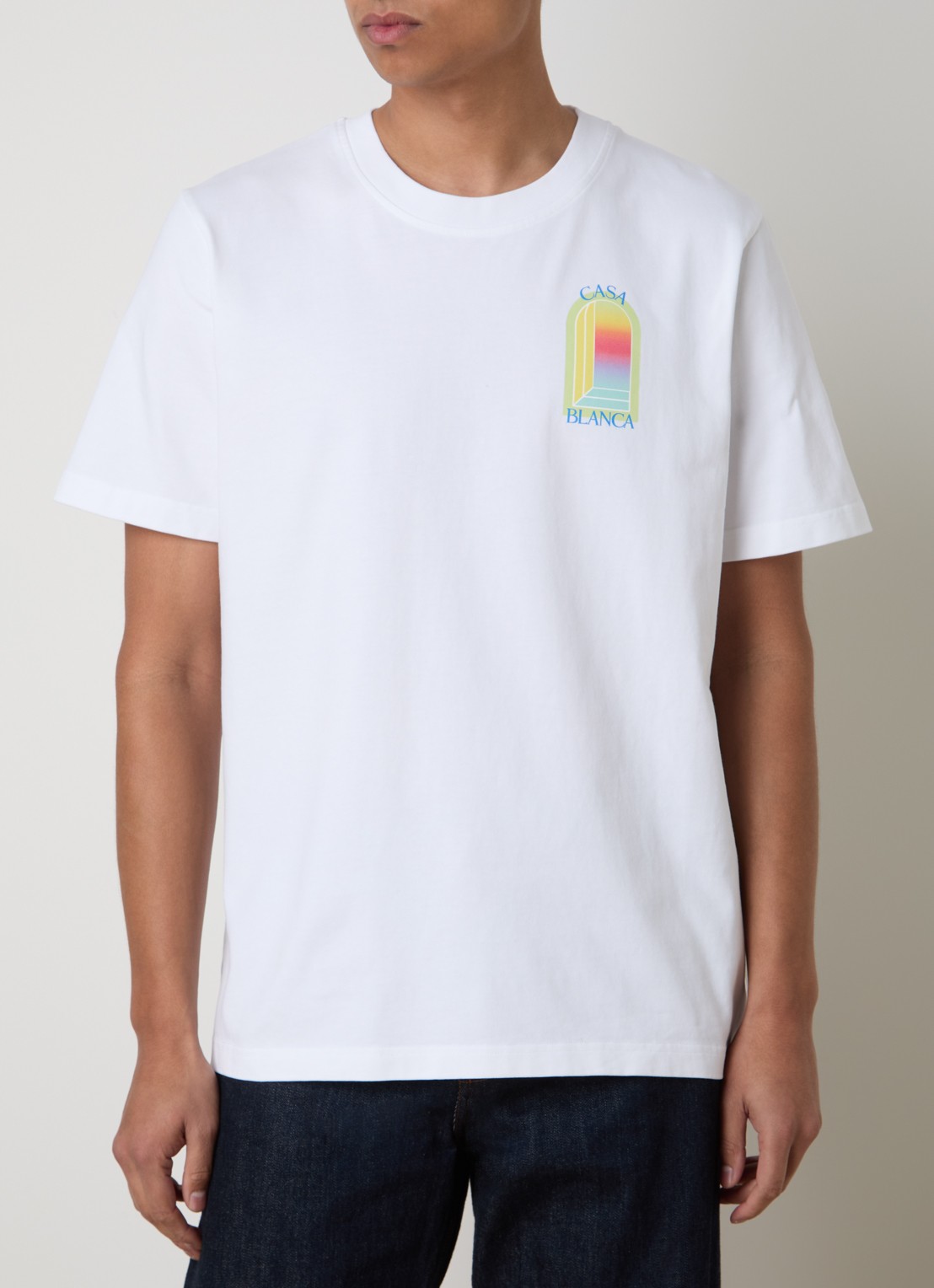 Casablanca T-shirt met logo- en backprint - achterkant 3 wit