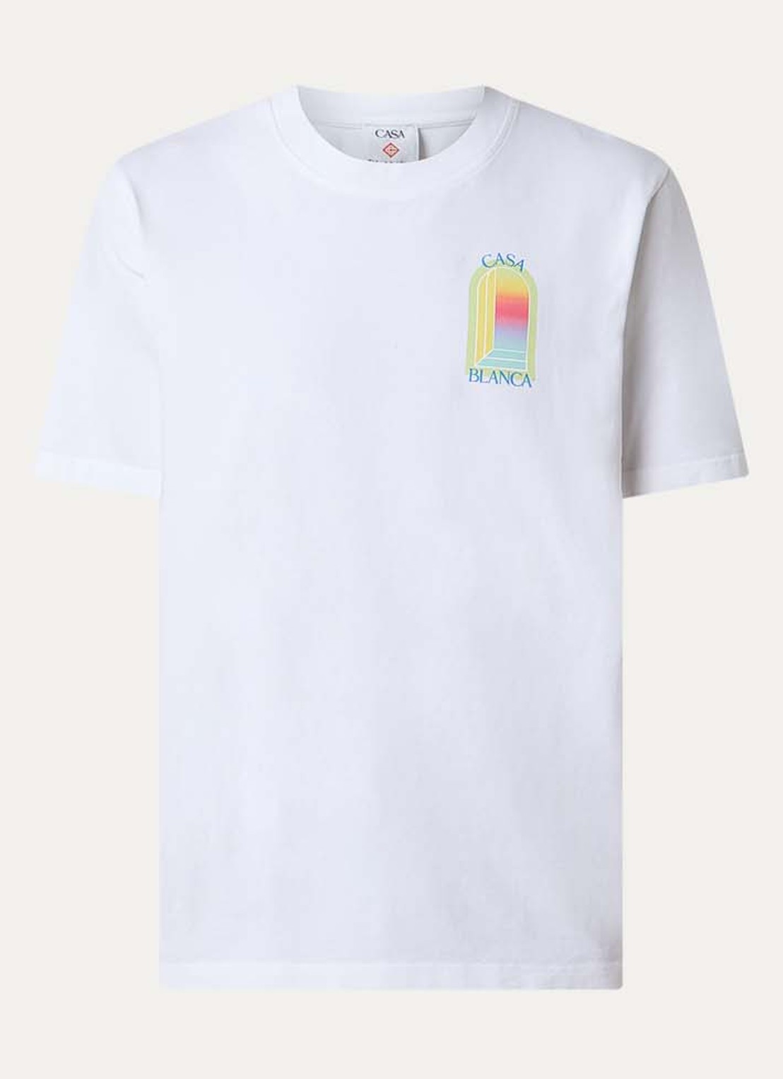 Casablanca T-shirt met logo- en backprint - voorkant wit
