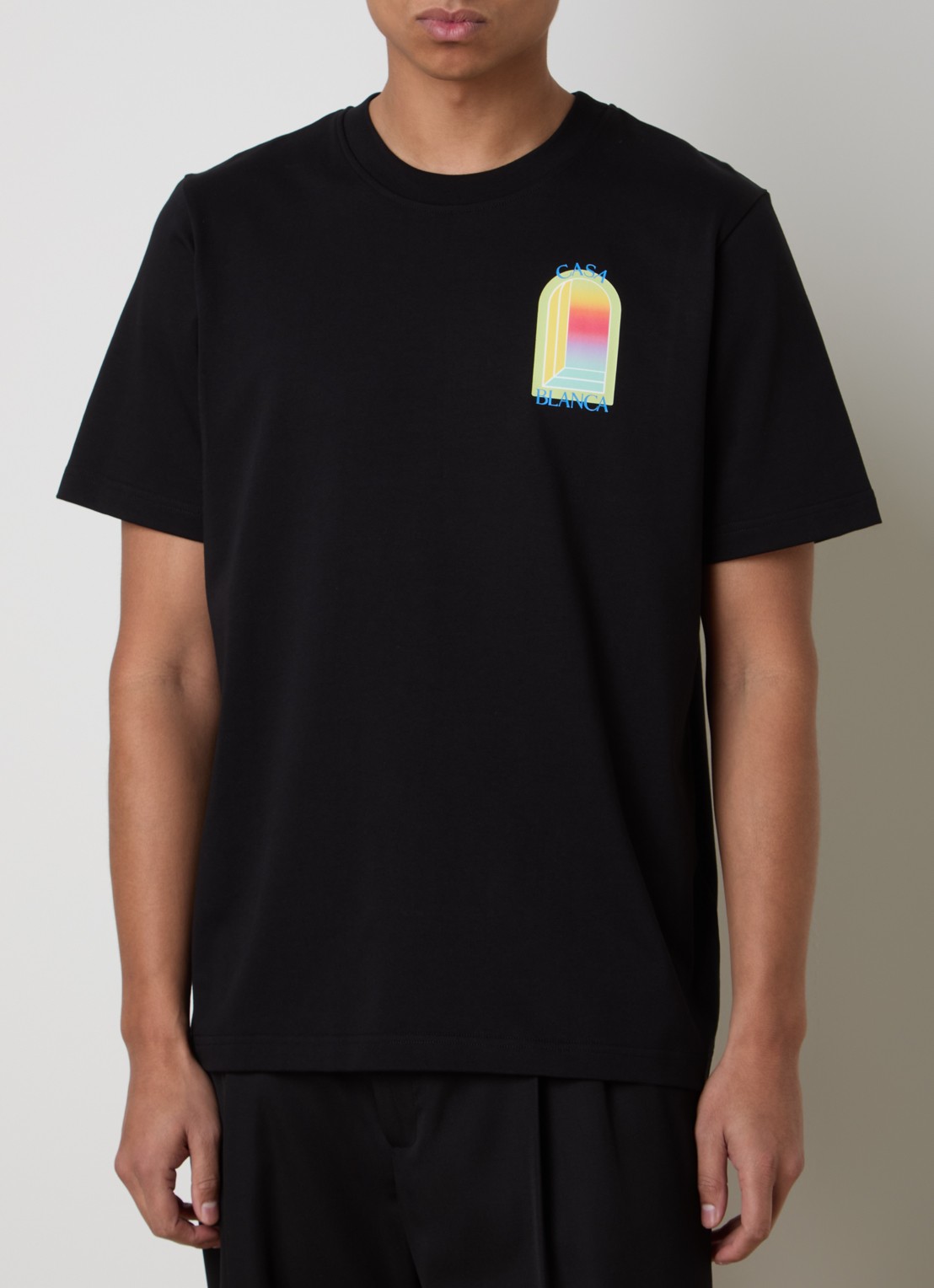 Casablanca T-shirt met logo- en backprint - achterkant 3 zwart